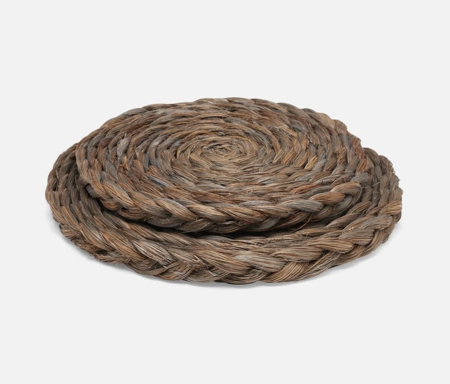 Blue Pheasant REID Storm Dust, Round Pot Trivets, Abaca, Set/2