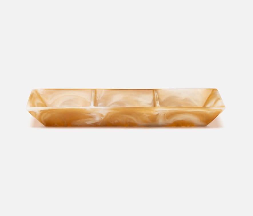 Blue Pheasant OLENA, Amber Swirled, Snack Bowl, Triple, Resin