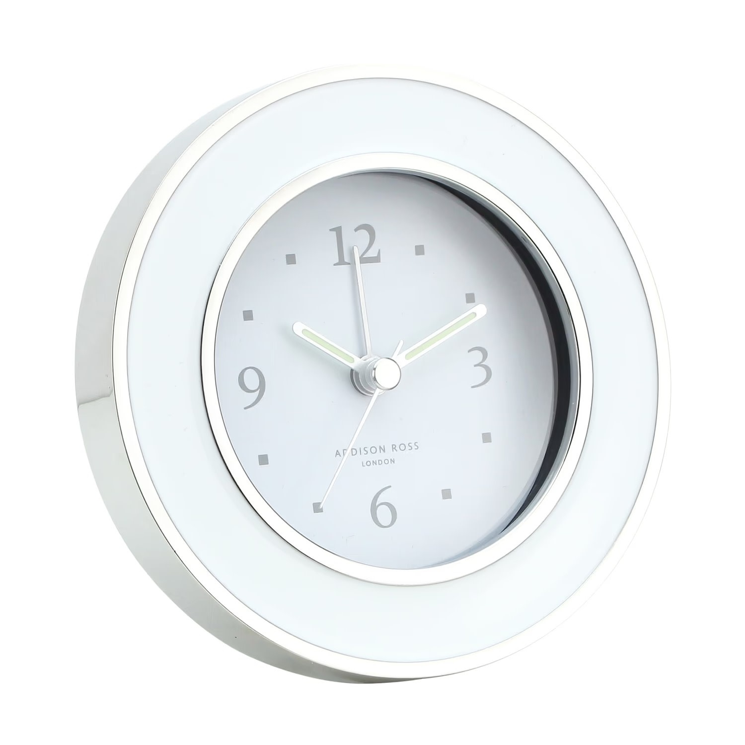 Addison Ross White Enamel Alarm Clock