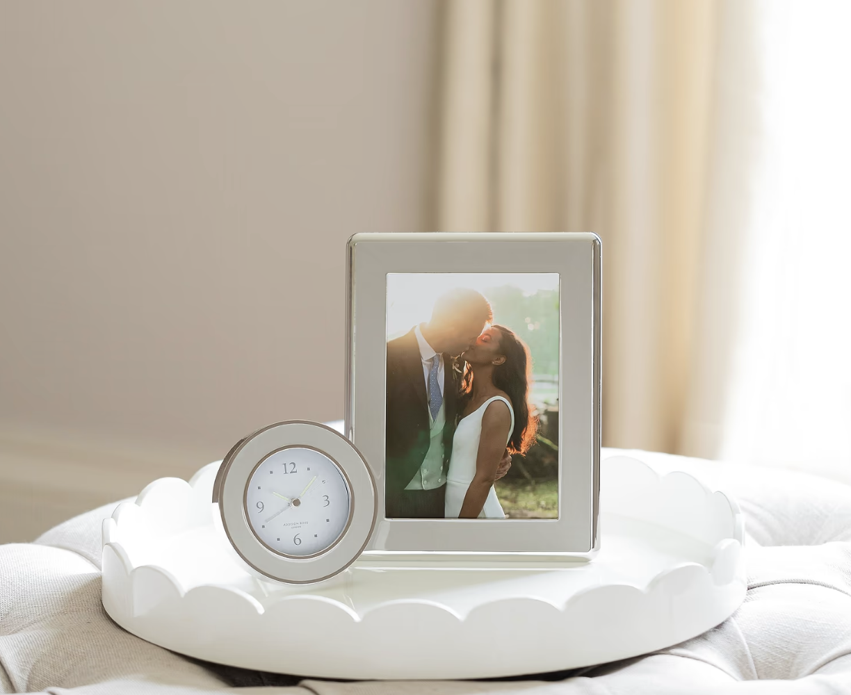 Addison Ross Chiffon & Silver Alarm Clock