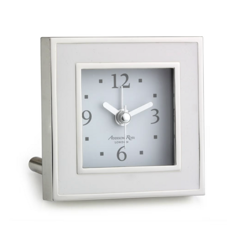 Addison Ross White Enamel Alarm Clock