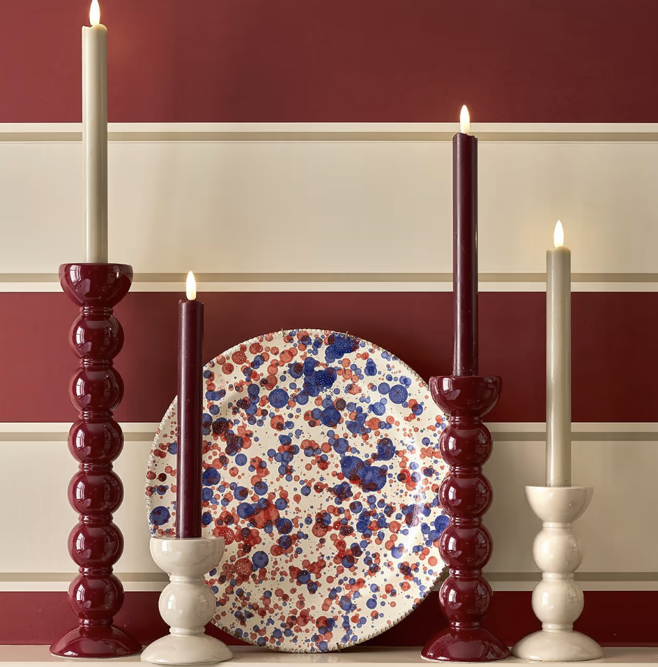 Addison Ross Small Bobbin Cherry Candle Stick 10cm