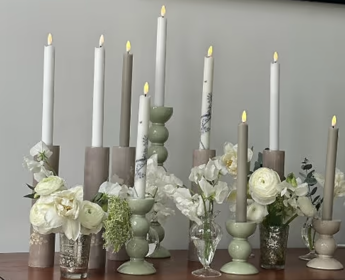 Addison Ross Small Bobbin Sage Candle Stick 10cm