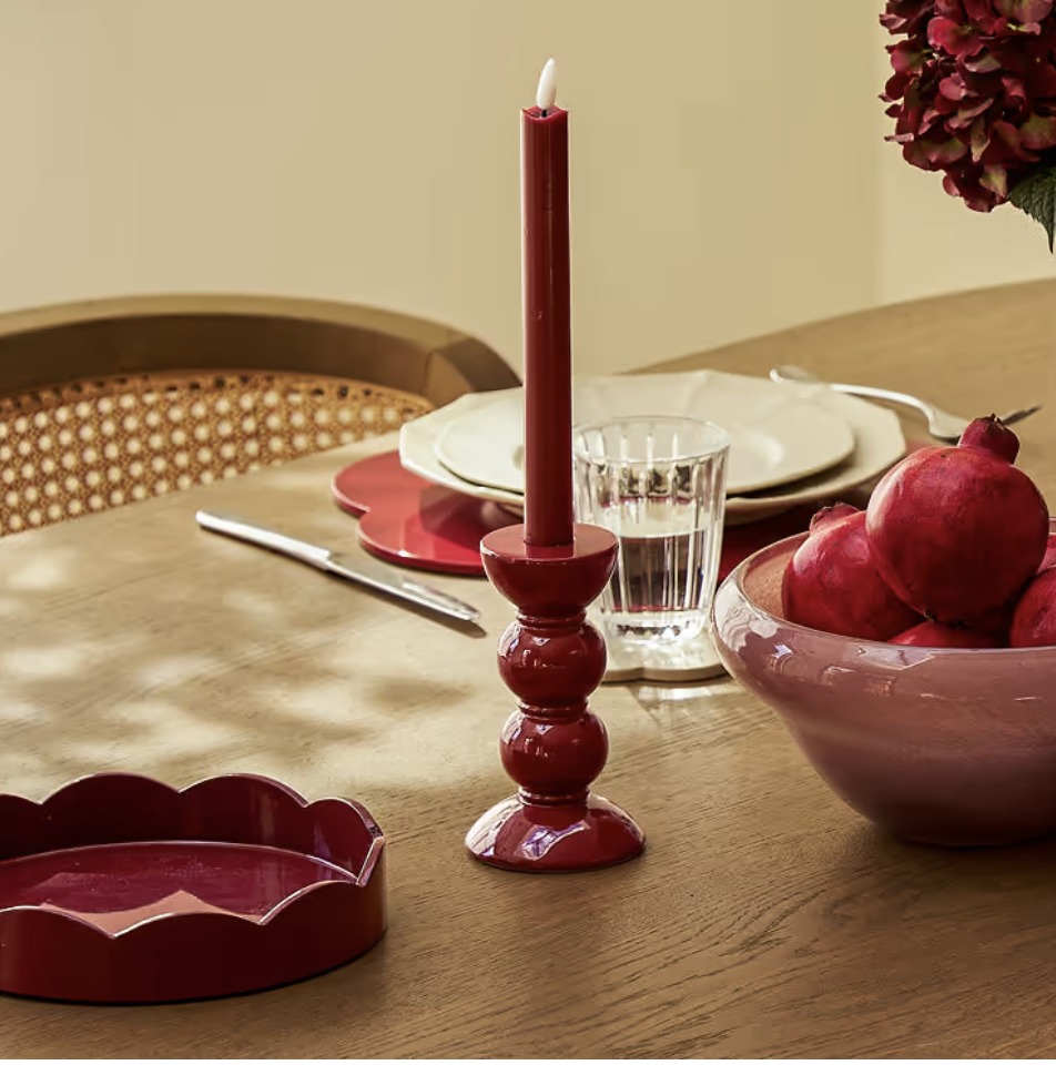 Addison Ross Medium Bobbin Cherry Candle Stick 14cm