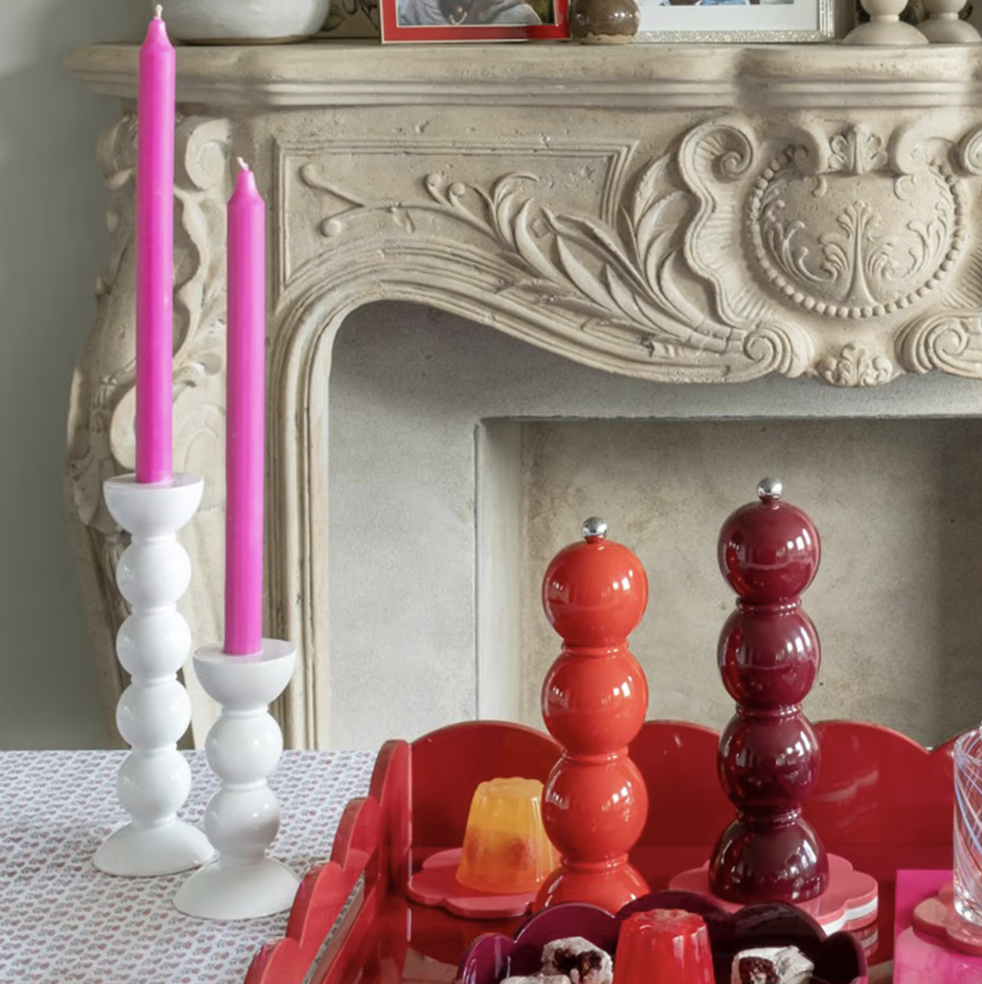 Addison Ross Medium Bobbin White Candle Stick 14cm