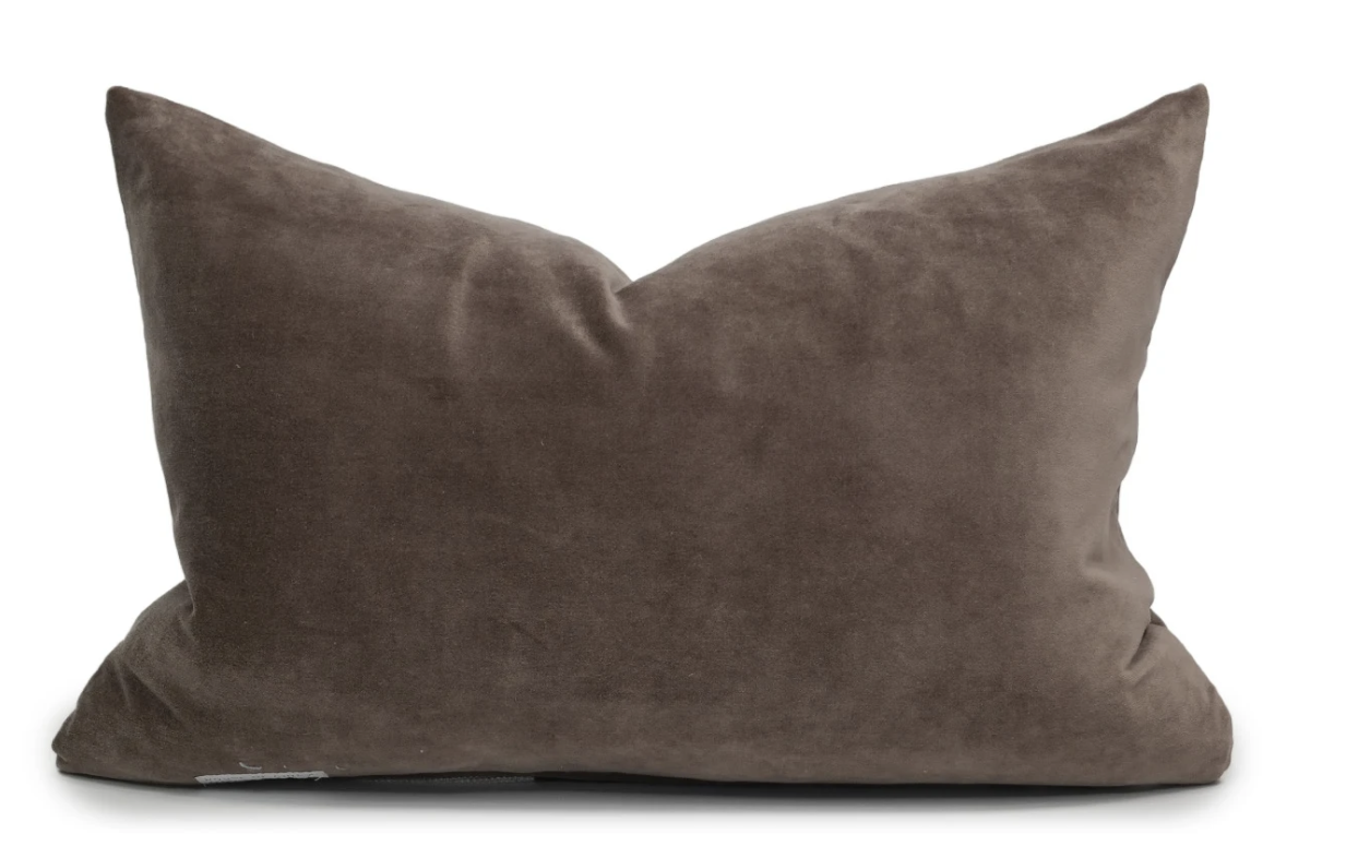 House of Cindy West Velvet Lumbar Pillow 14"x20" - Smokey Quartz