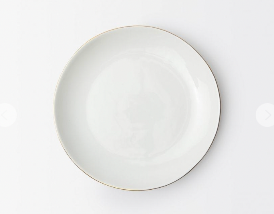 Blue Pheasant White Dinner Plate w/ gold rim