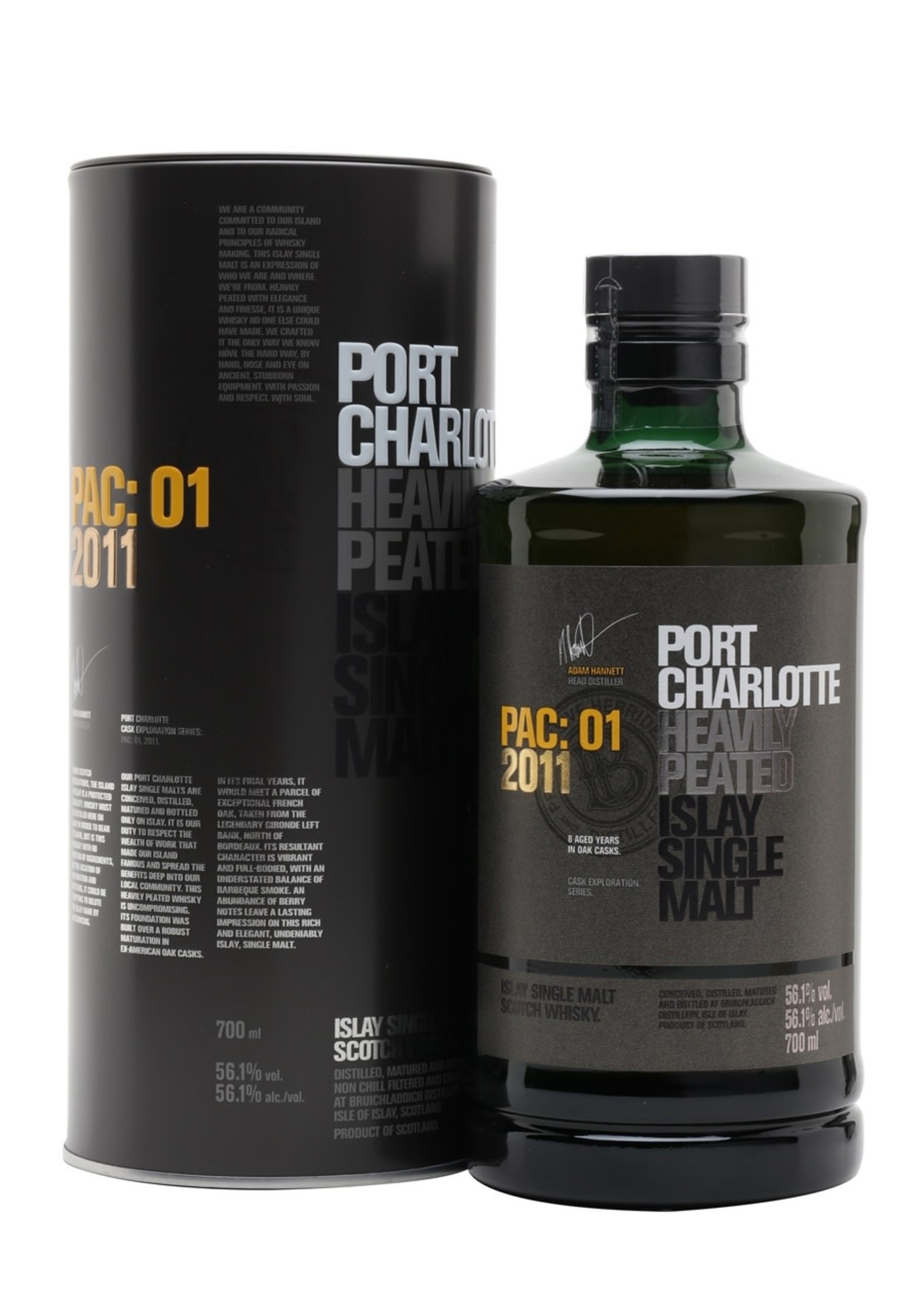 Bruichladdich Port Charlotte / PAC: 01 2011 Heavily Peated Islay Single Malt Scotch Whiskey / 750mL