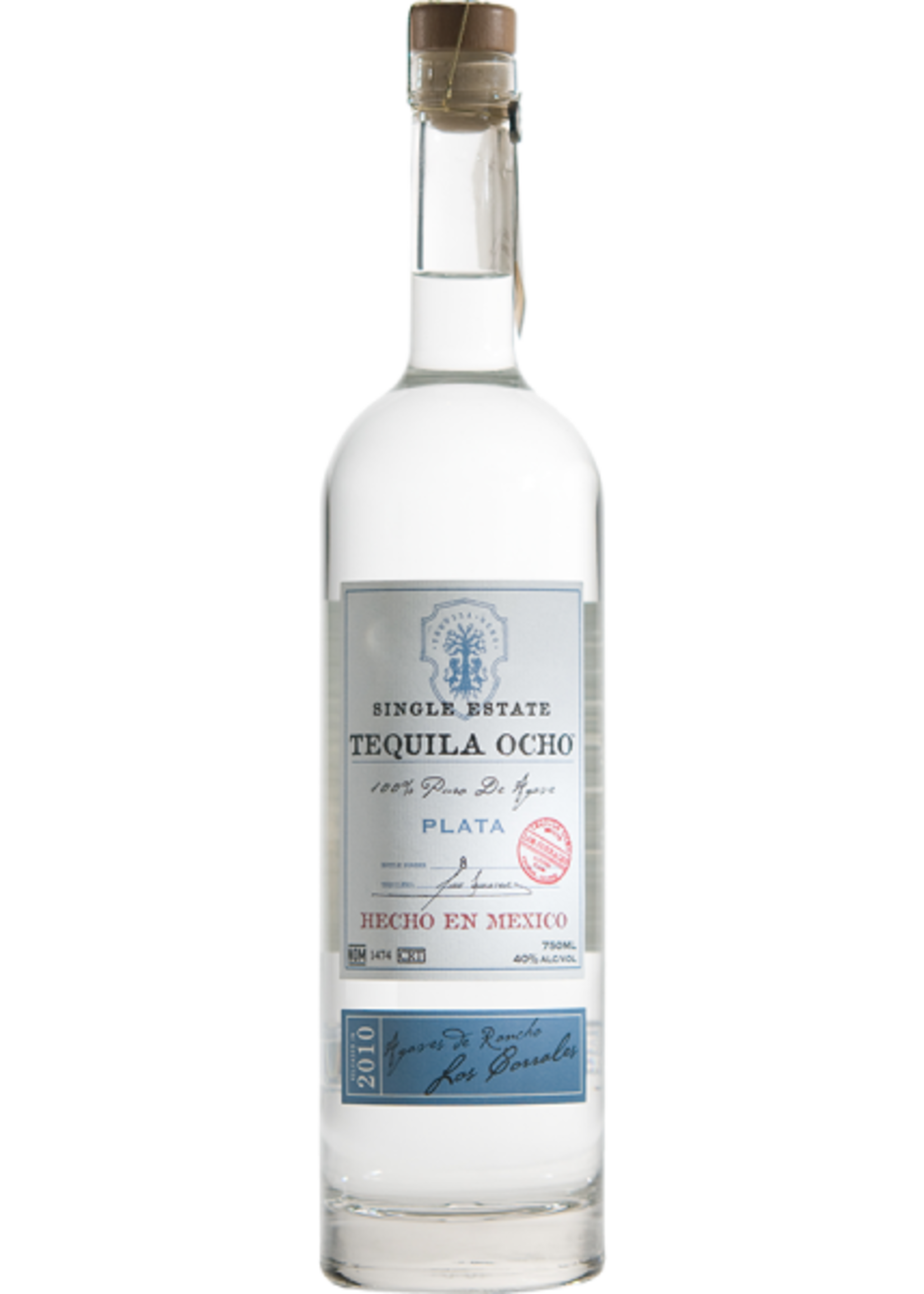 Tequila Ocho Tequila Ocho / Single Estate Plata Tequila 100% Puro De Agave / 750mL