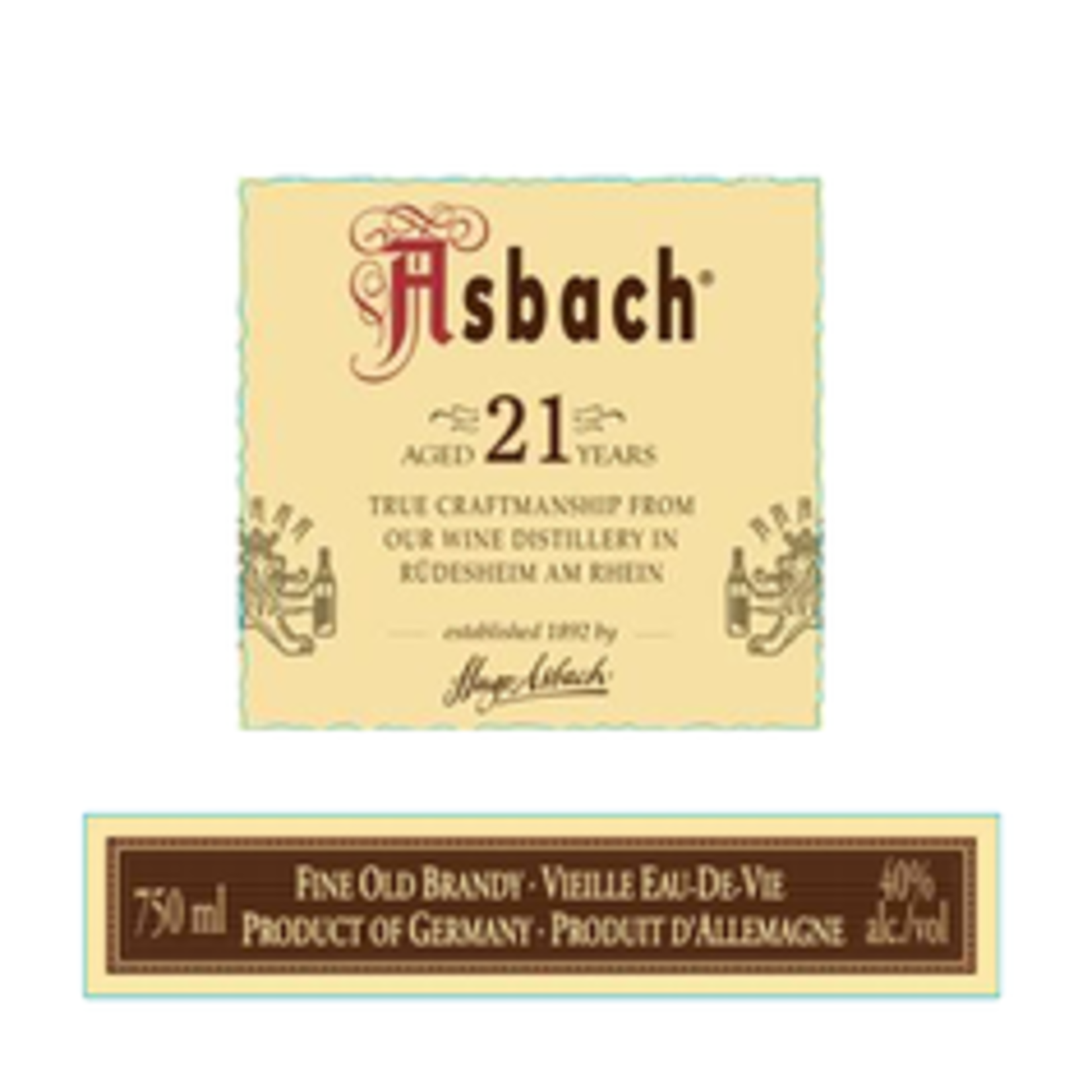 Asbach Asbach  / 21 Year Old Fine Old Brandy Vieille Eau-de-vie / 750mL