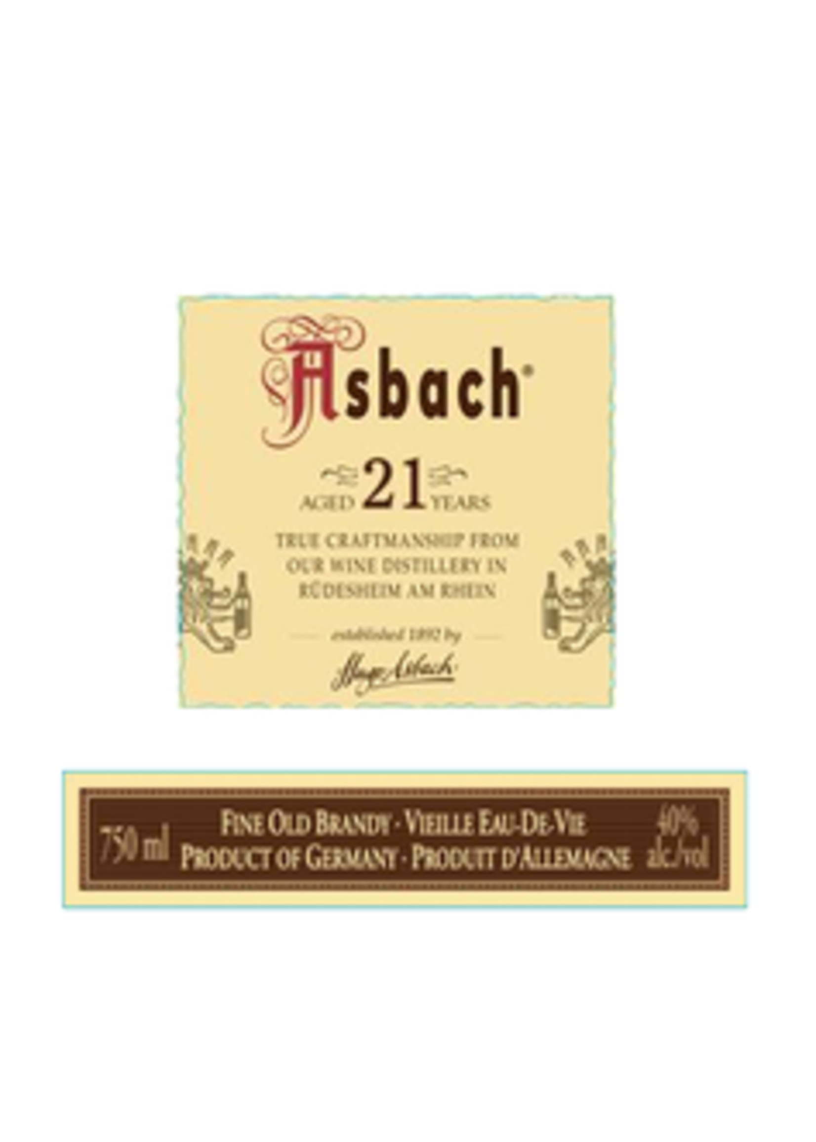Asbach Asbach  / 21 Year Old Fine Old Brandy Vieille Eau-de-vie / 750mL