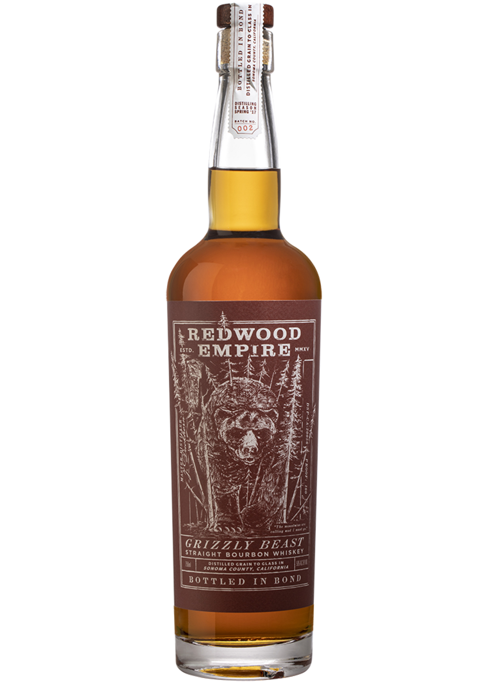 Redwood Empire Redwood Empire / Grizzly Beast Bourbon Bottled In Bond 50% abv / 750mL