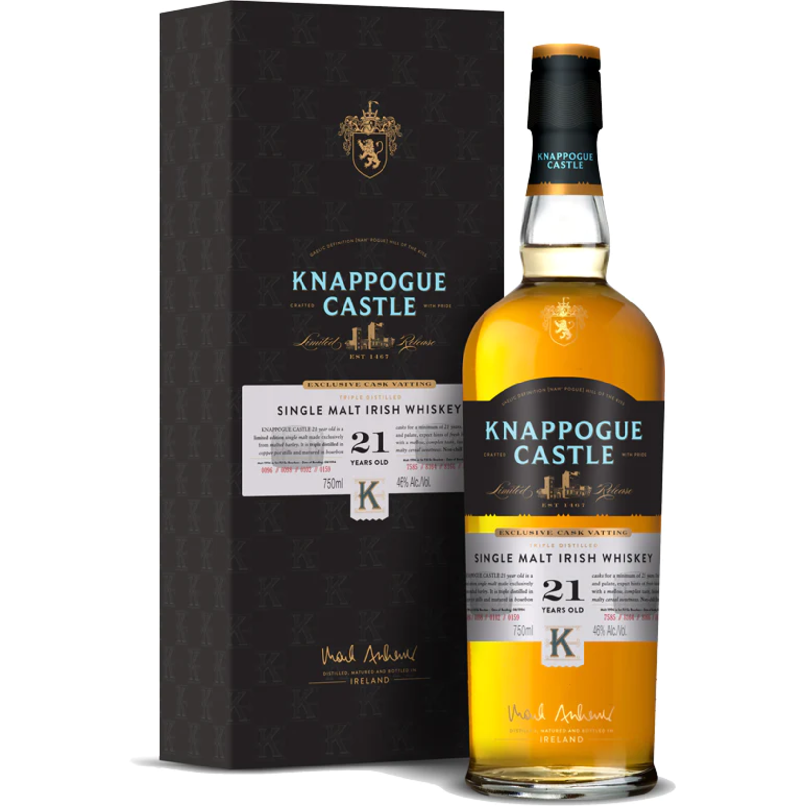 Knappogue Castle / 21 Year Single Malt Irish Whiskey 46% abv / 750mL