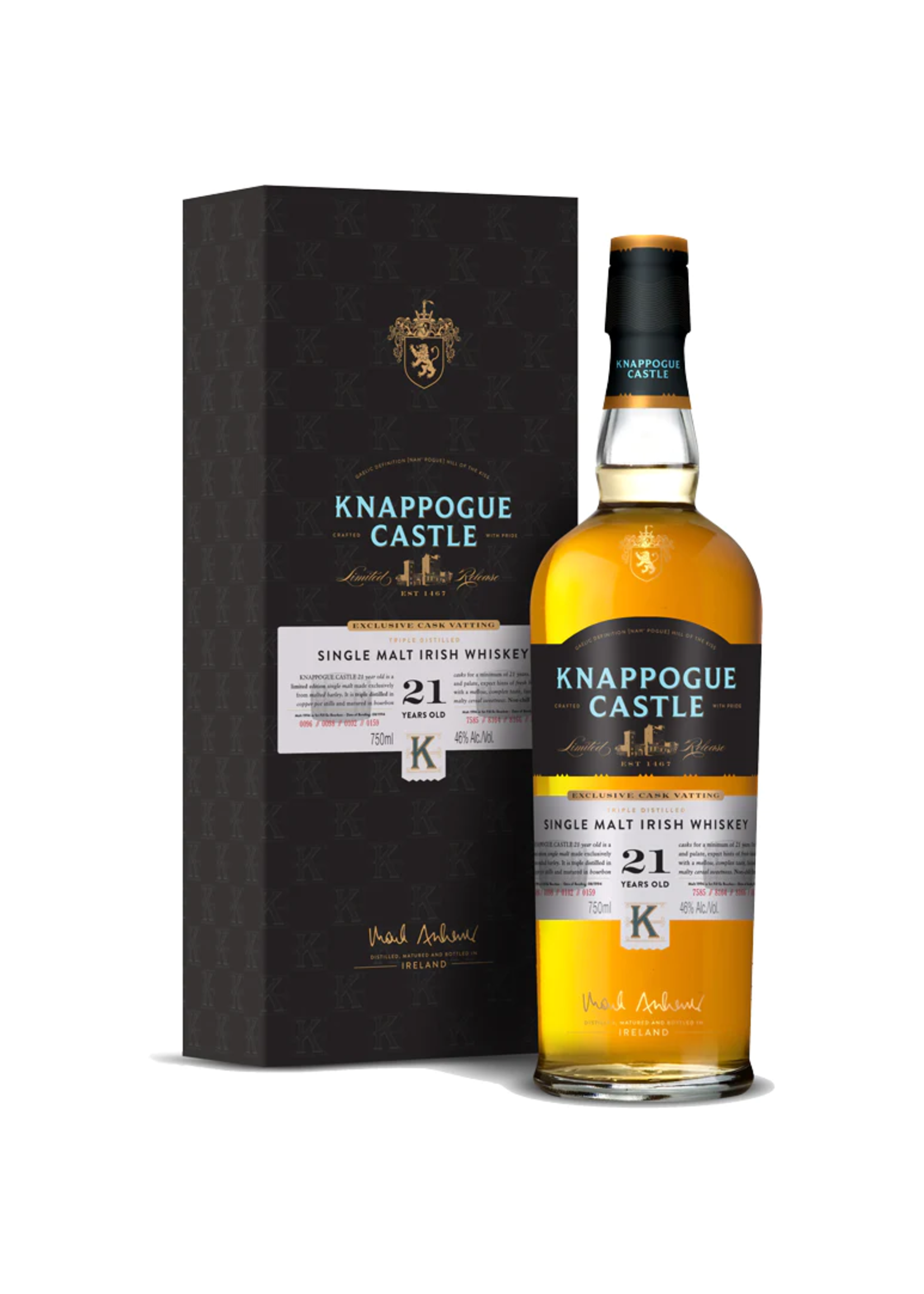 Knappogue Castle / 21 Year Single Malt Irish Whiskey 46% abv / 750mL