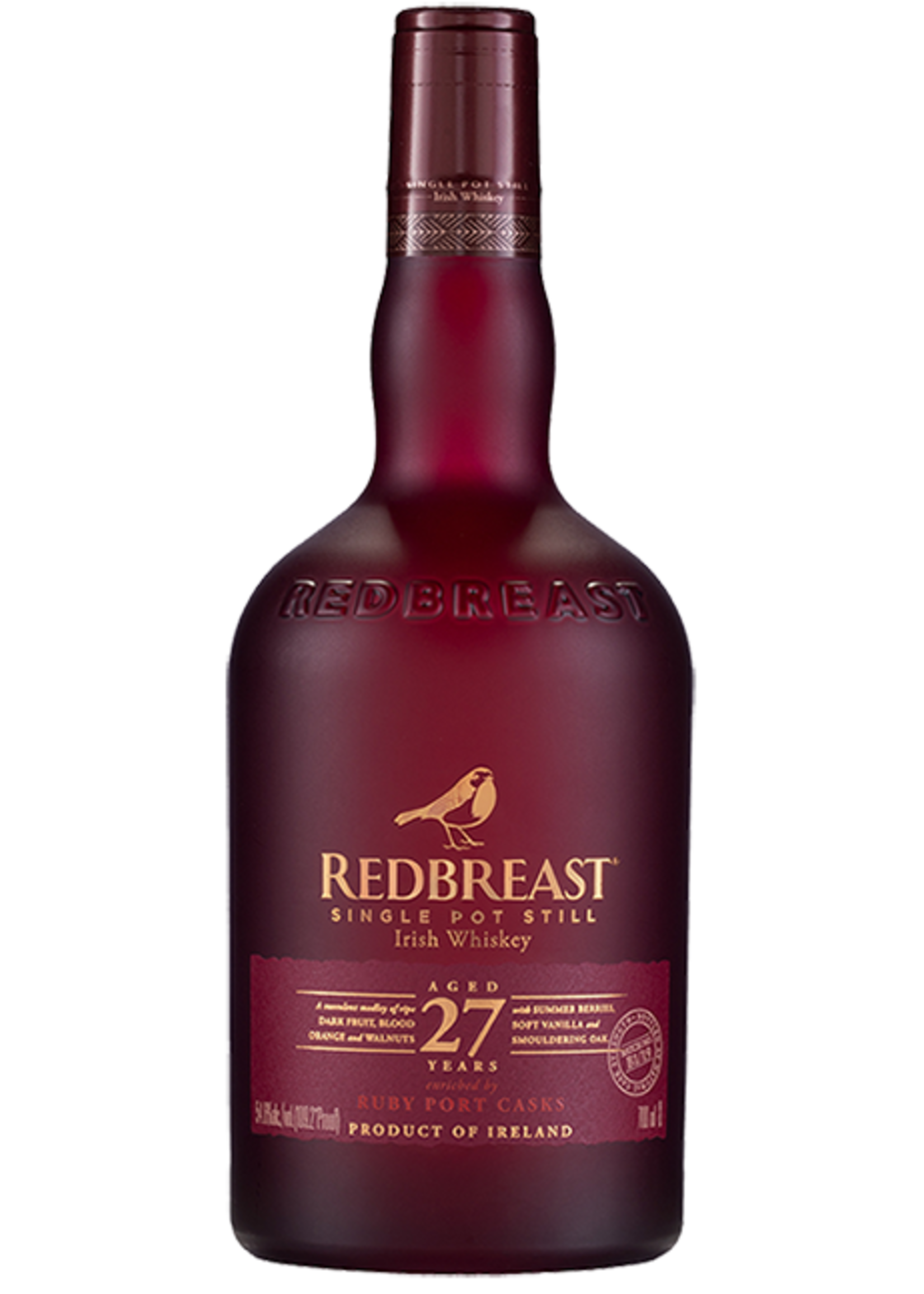 Redbreast Redbreast Whiskey / 27 Year Old Ruby Port Cask Single Pot Still Irish Whiskey / 750mL / call for batch number
