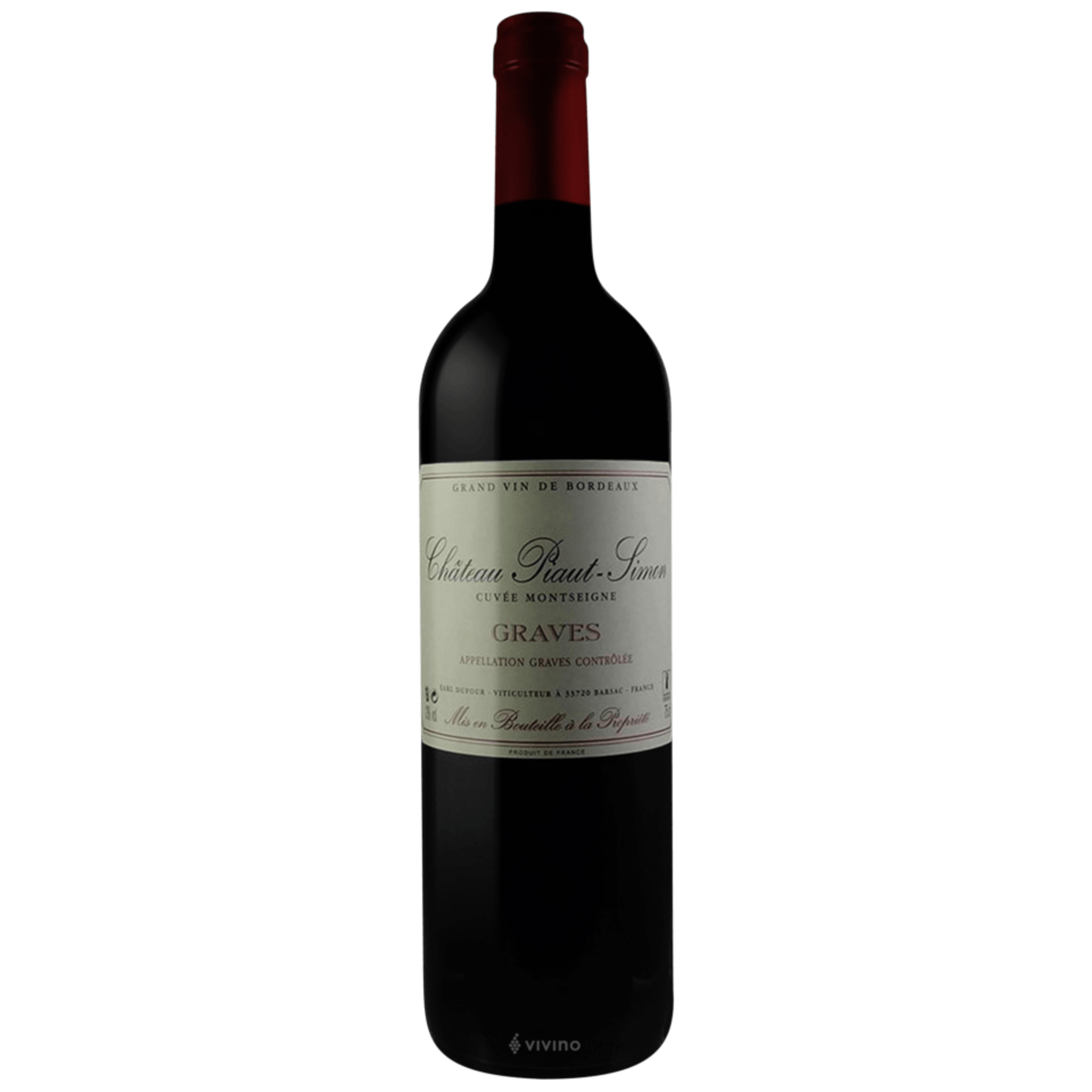 Chateau Piaut-Simon Chateau Piaut-Simon / Cuvee Montseigne Graves Rouge 2019 / 750mL