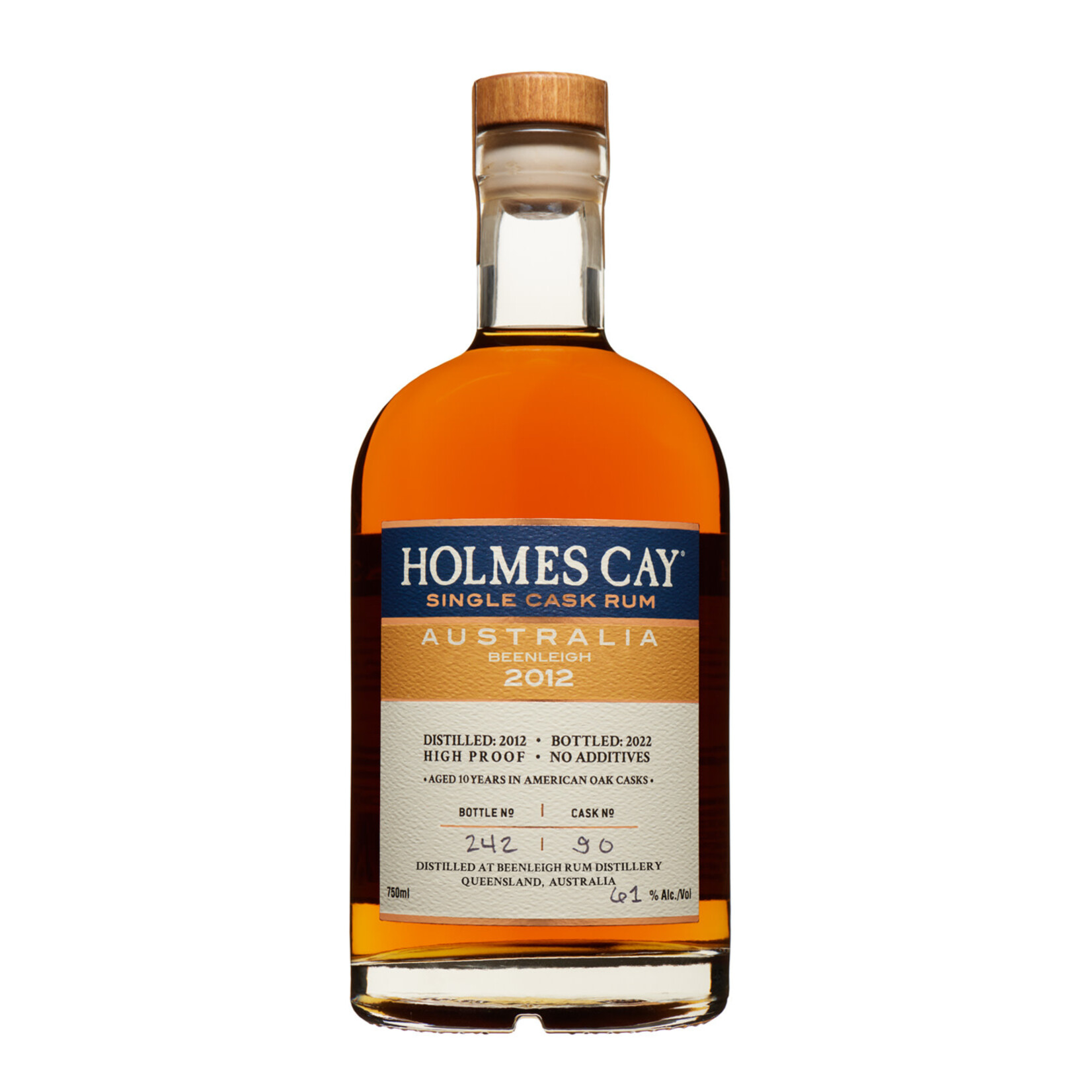 Holmes Cay / Beenleigh Australia Single Cask Rum 2012 American Oak Casks 61% abv / 750mL