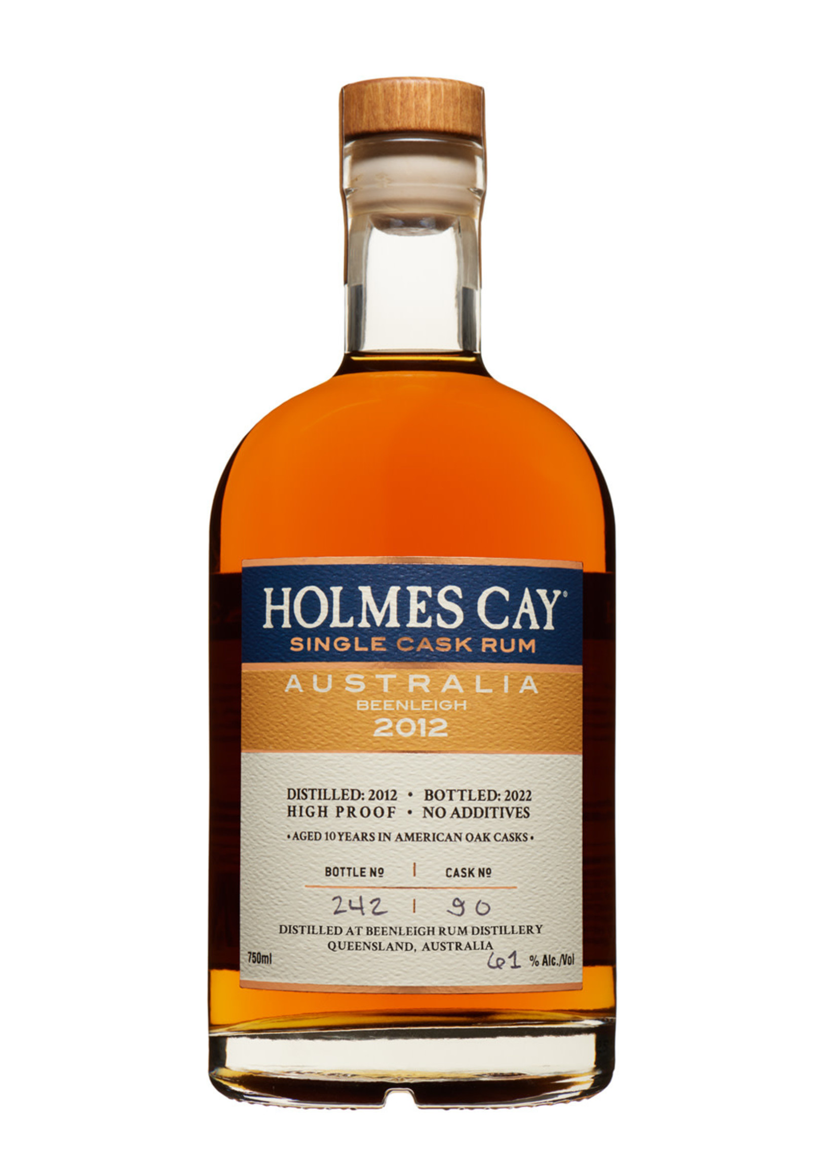 Holmes Cay / Beenleigh Australia Single Cask Rum 2012 American Oak Casks 61% abv / 750mL