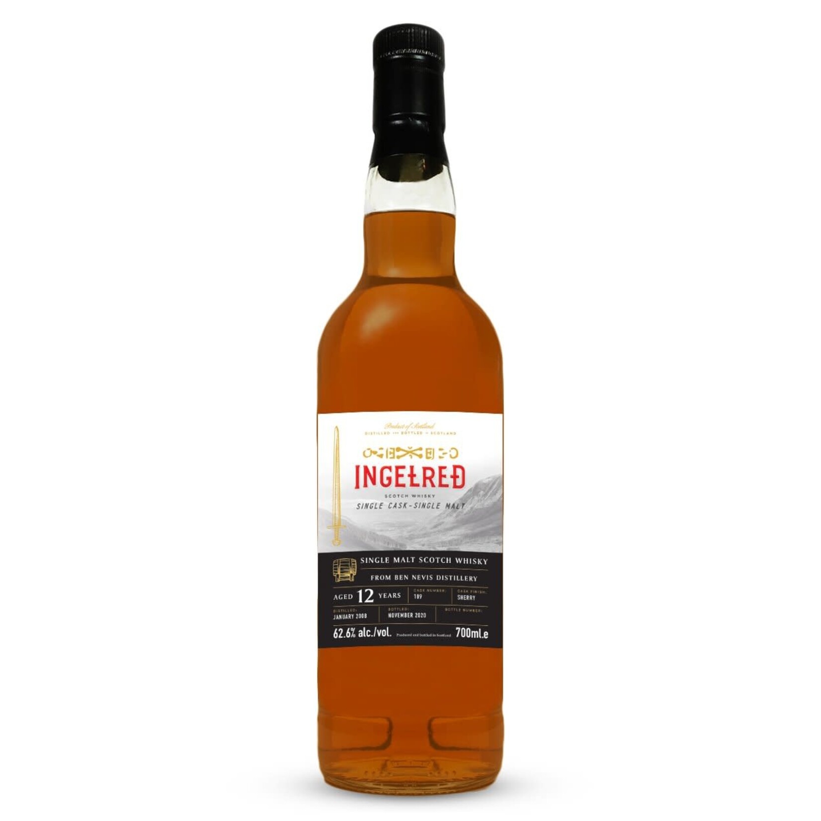 Ingelred Ingelred / Ben Nevis 12 Year Sherry Cask Finished Single Cask #189 Single Malt Scotch Whisky 62.6% abv / 700mL