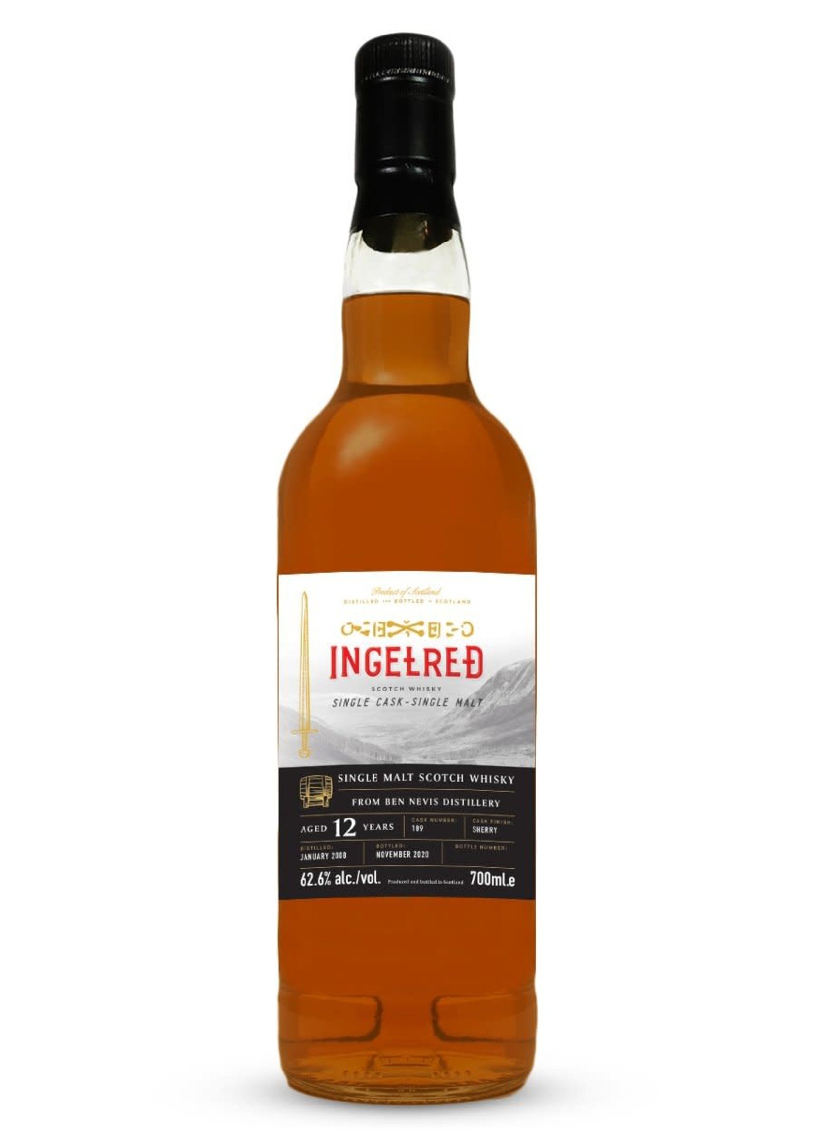 Ingelred Ingelred / Ben Nevis 12 Year Sherry Cask Finished Single Cask #189 Single Malt Scotch Whisky 62.6% abv / 700mL