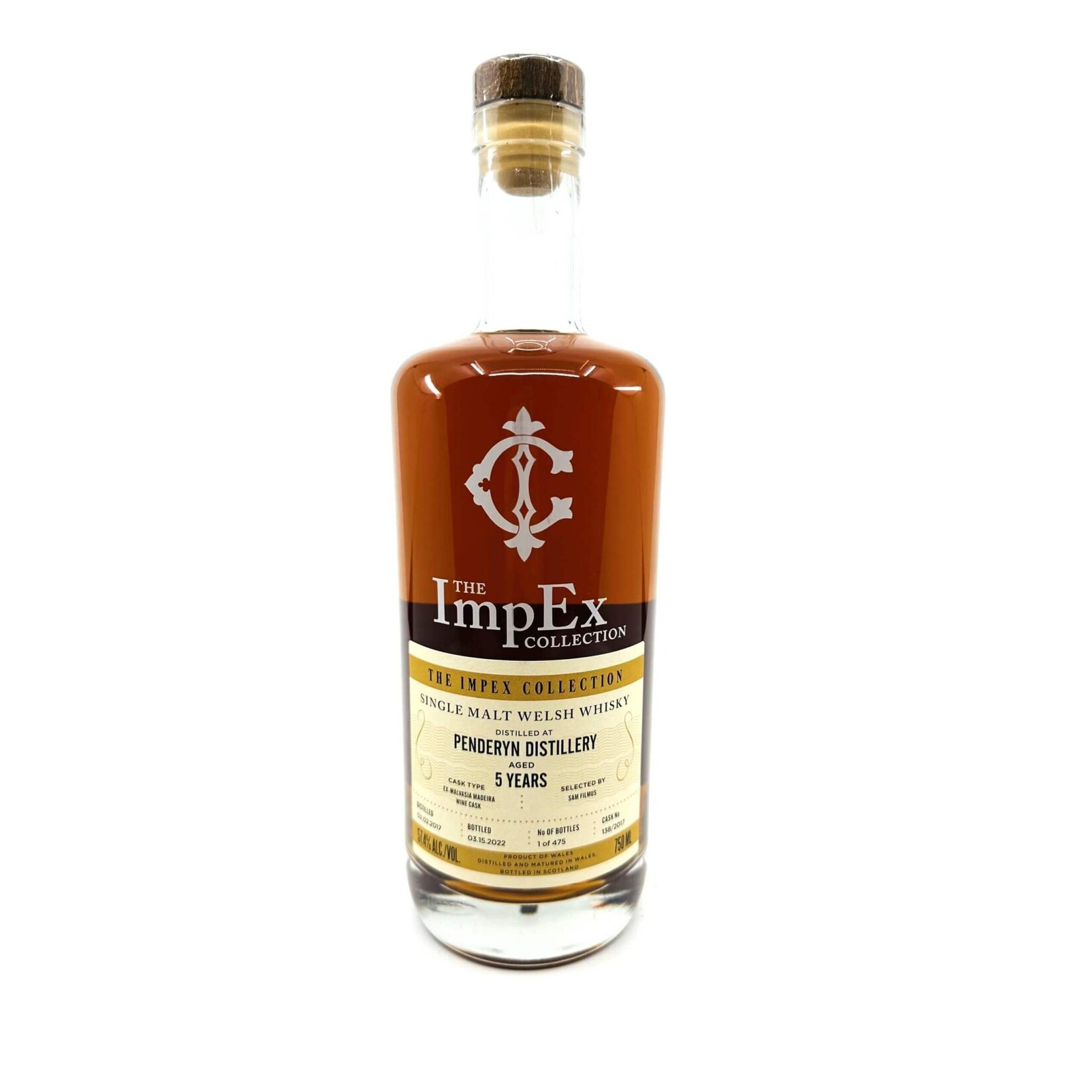 The Impex Collection The Impex Collection / Penderyn 5 Year Single Cask Single Malt Welsh Whisky 57.4% abv / 750mL