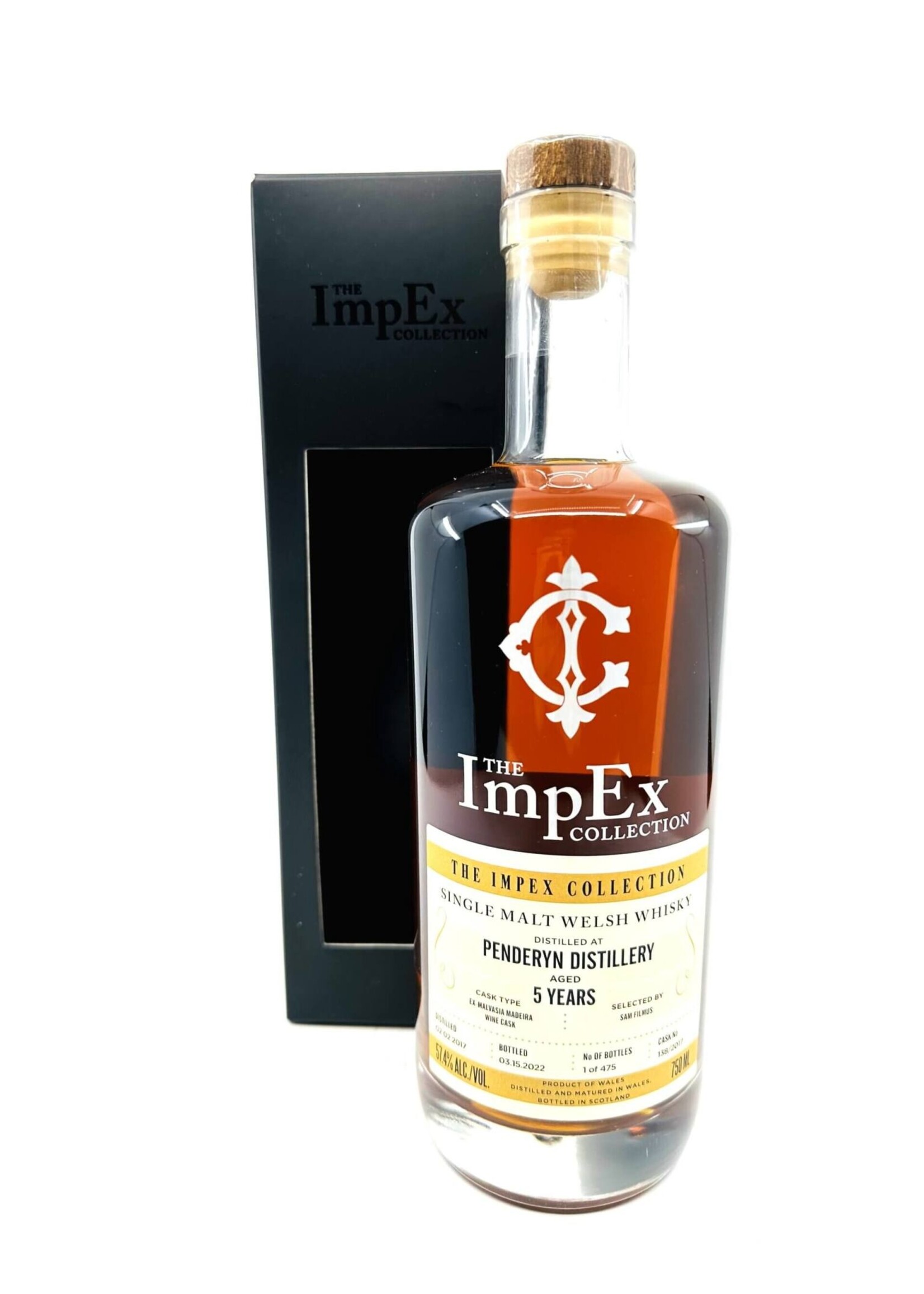 The Impex Collection The Impex Collection / Penderyn 5 Year Single Cask Single Malt Welsh Whisky 57.4% abv / 750mL