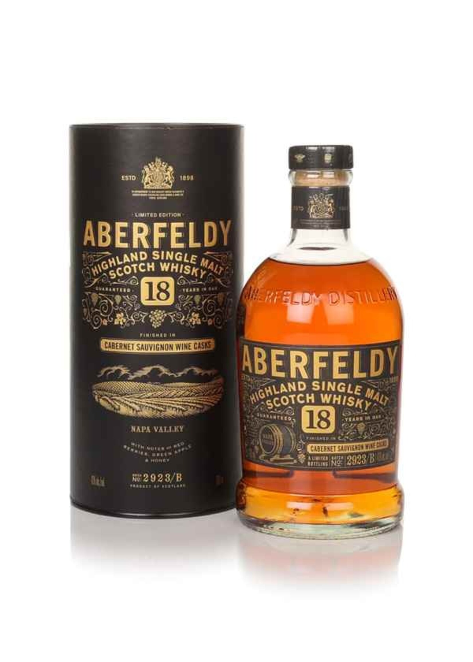 Aberfeldy Aberfeldy / 18 Year Napa Cabernet Sauvignon Red Wine Cask Highland Single Malt Scotch Whisky Limited Edition 43% abv / 750mL