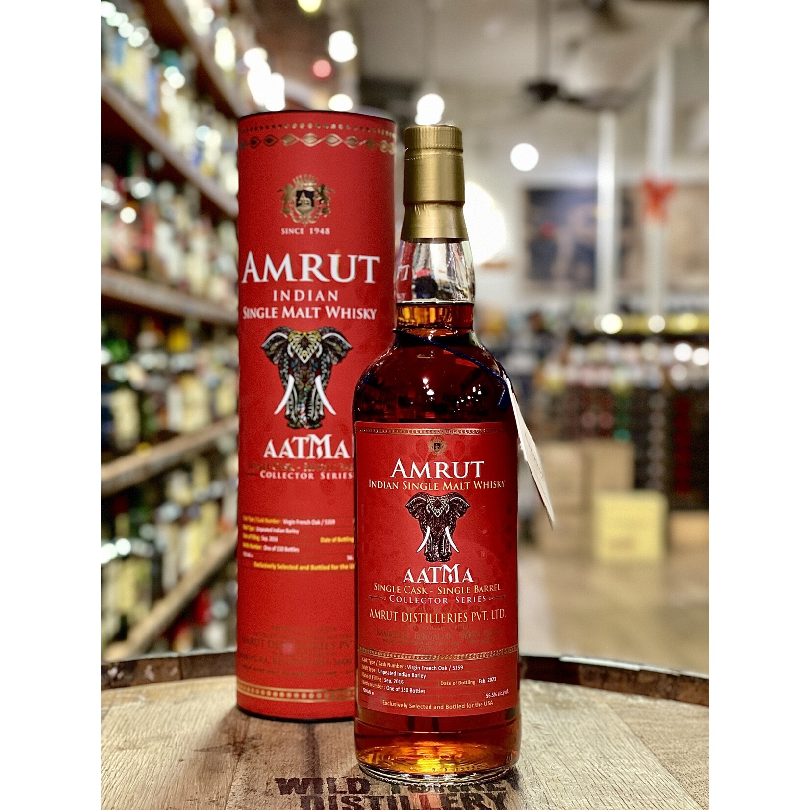 Amrut Distilleries Corp Amrut / Aatma Virgin French Oak Cask #5359 Unpeated Single Cask Indian Single Malt Whisky 56.5% / 750mL