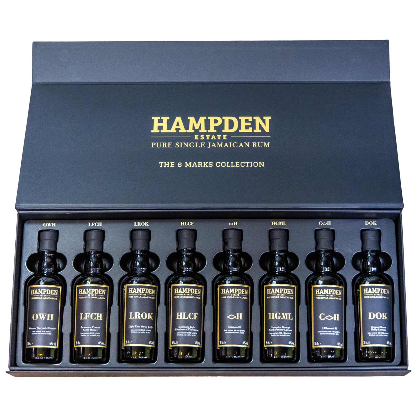 Hampden Hampden / 8 Marks Collection Single Jamaican Rum 60% abv / 200mL X 8 bottles