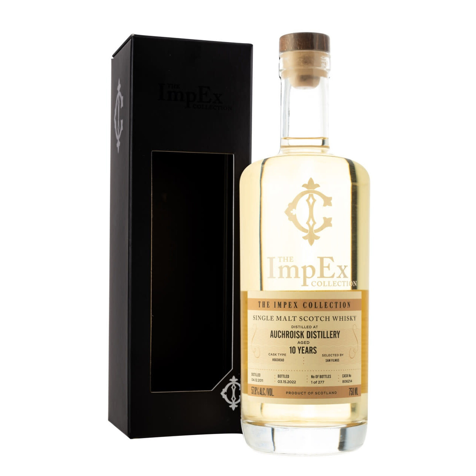 The Impex Collection The Impex Collection / Auchroisk 10 Year Single Cask Single Malt Scotch Whisky 57.8% abv / 750mL