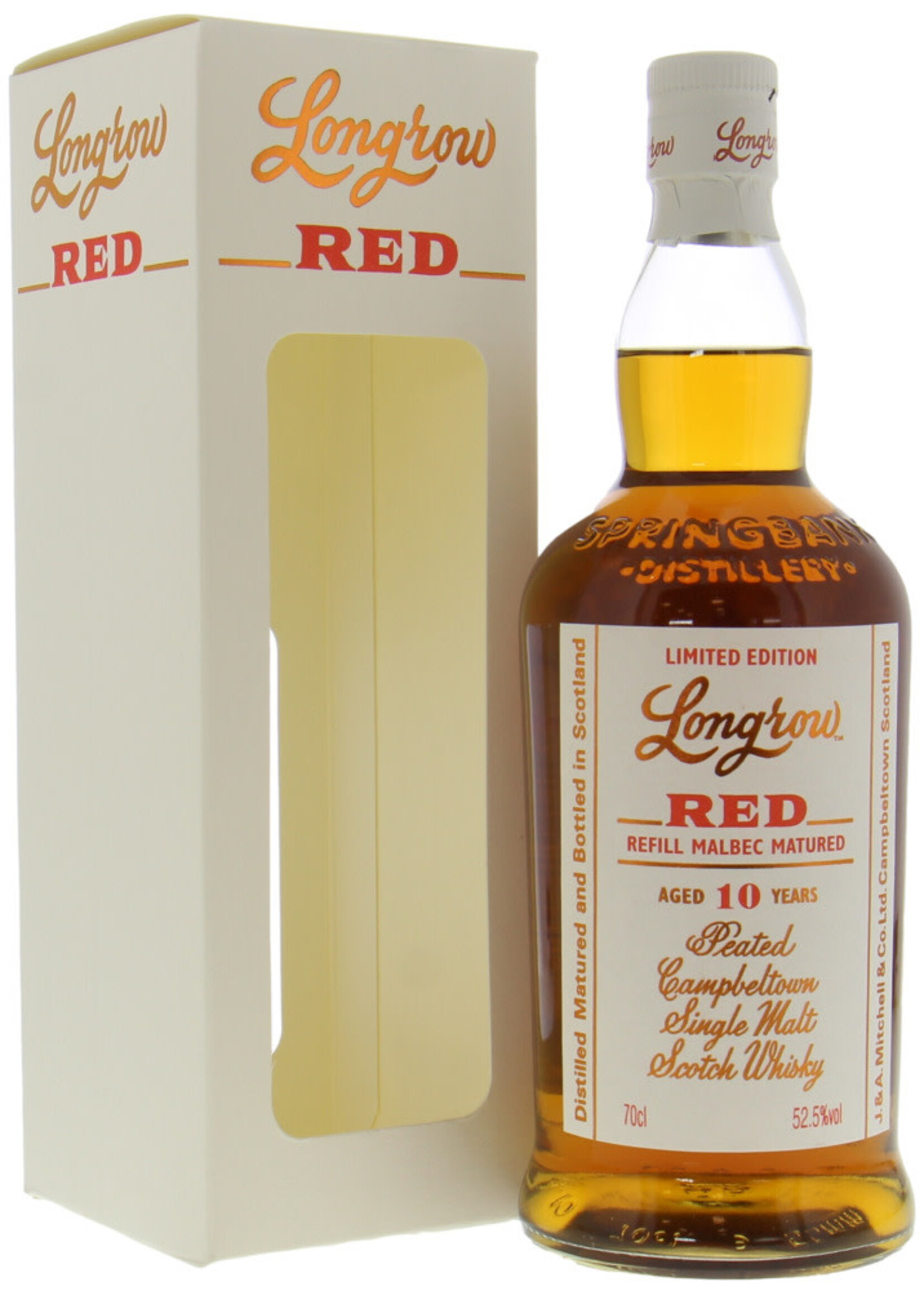 Springbank Longrow / 'Red' Limited Edition Malbec Cask Matured Peated 10 Year Old Single Malt Scotch Whisky / 750mL