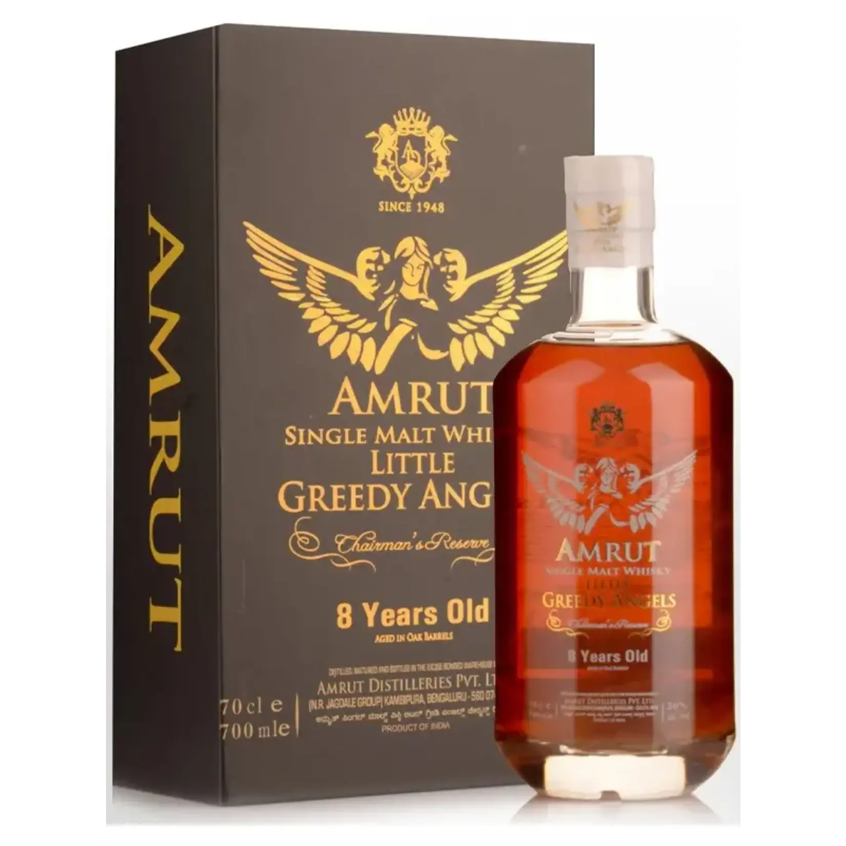 Amrut Distilleries Corp Amrut / Little Greedy Angels 8 Year Peated Indian Single Malt Whisky abv 50% / 750mL