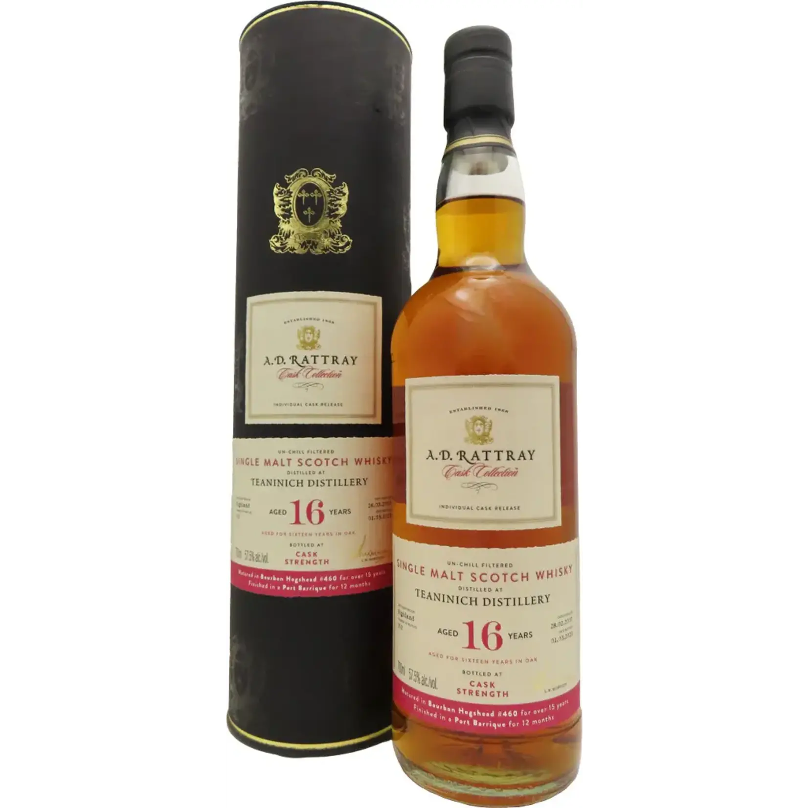 A.D. Rattray A.D. Rattray / Teaninich 16 Finished in a Port Barrique 57.5% abv / 700mL