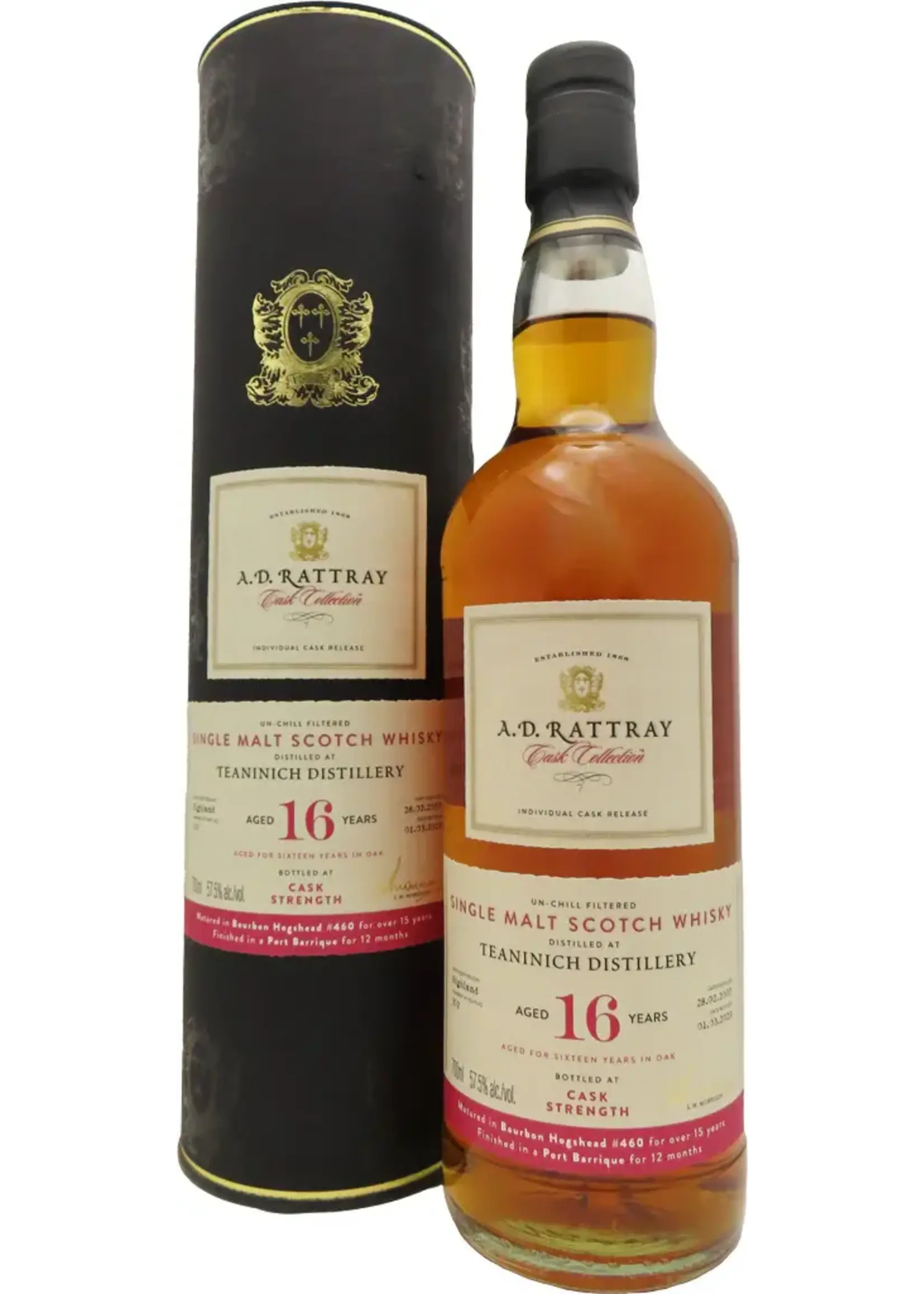 A.D. Rattray A.D. Rattray / Teaninich 16 Finished in a Port Barrique 57.5% abv / 700mL