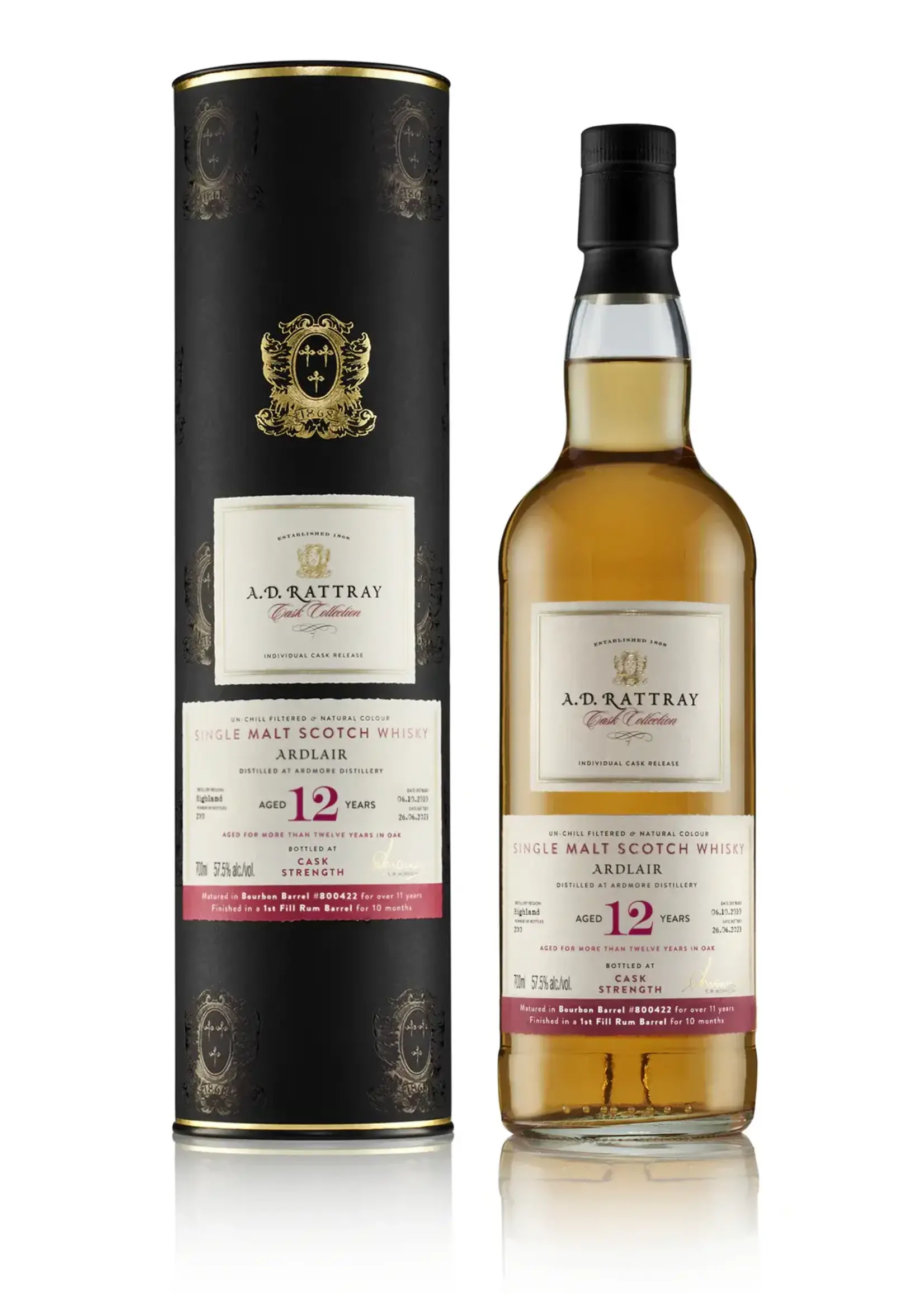 A.D. Rattray A.D. Rattray / Aultmore 12 Year 2010 Finished in Tokaji Wine Barrique #800064 57% abv / 700mL