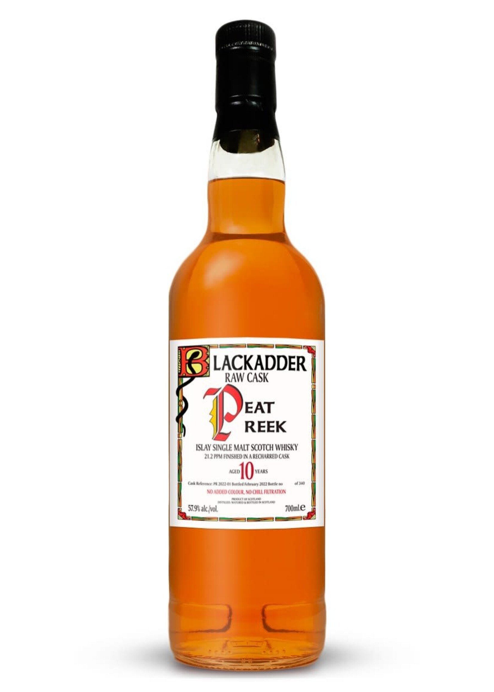 Blackadder Blackadder / Peat Reek 10 Year Recharred Cask Finish Islay Single Malt Scotch Whisky 57.9% abv / 700mL