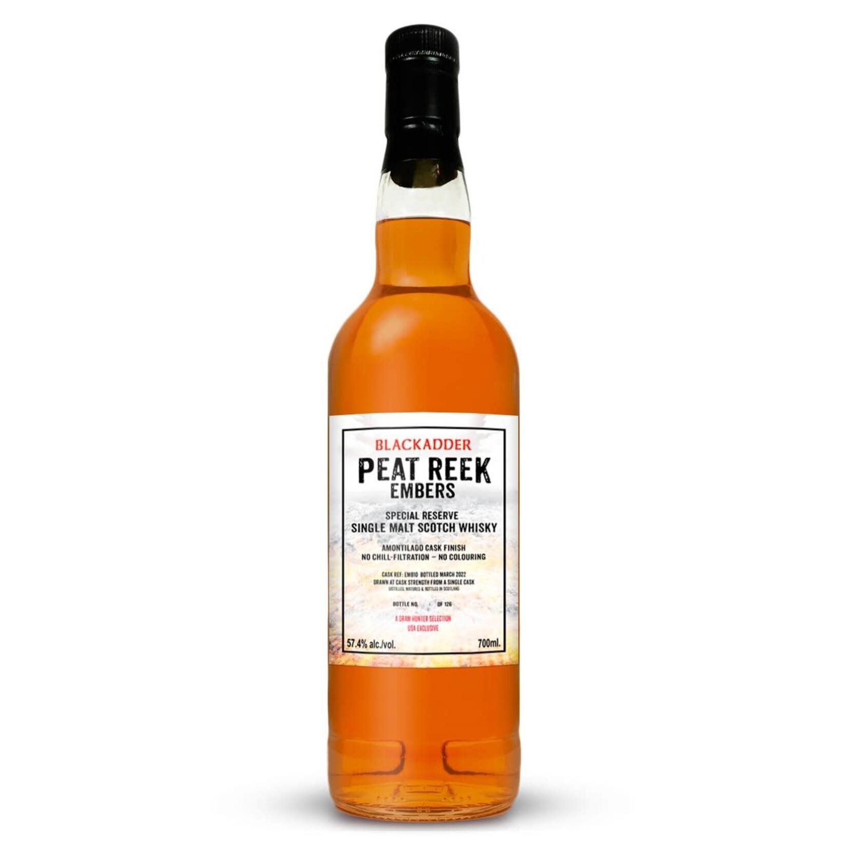 Blackadder Blackadder / Peat Reek Embers Amontilado Sherry Cask Finish Single Cask Single Malt Scotch Whisky 57.4% abv / 700mL