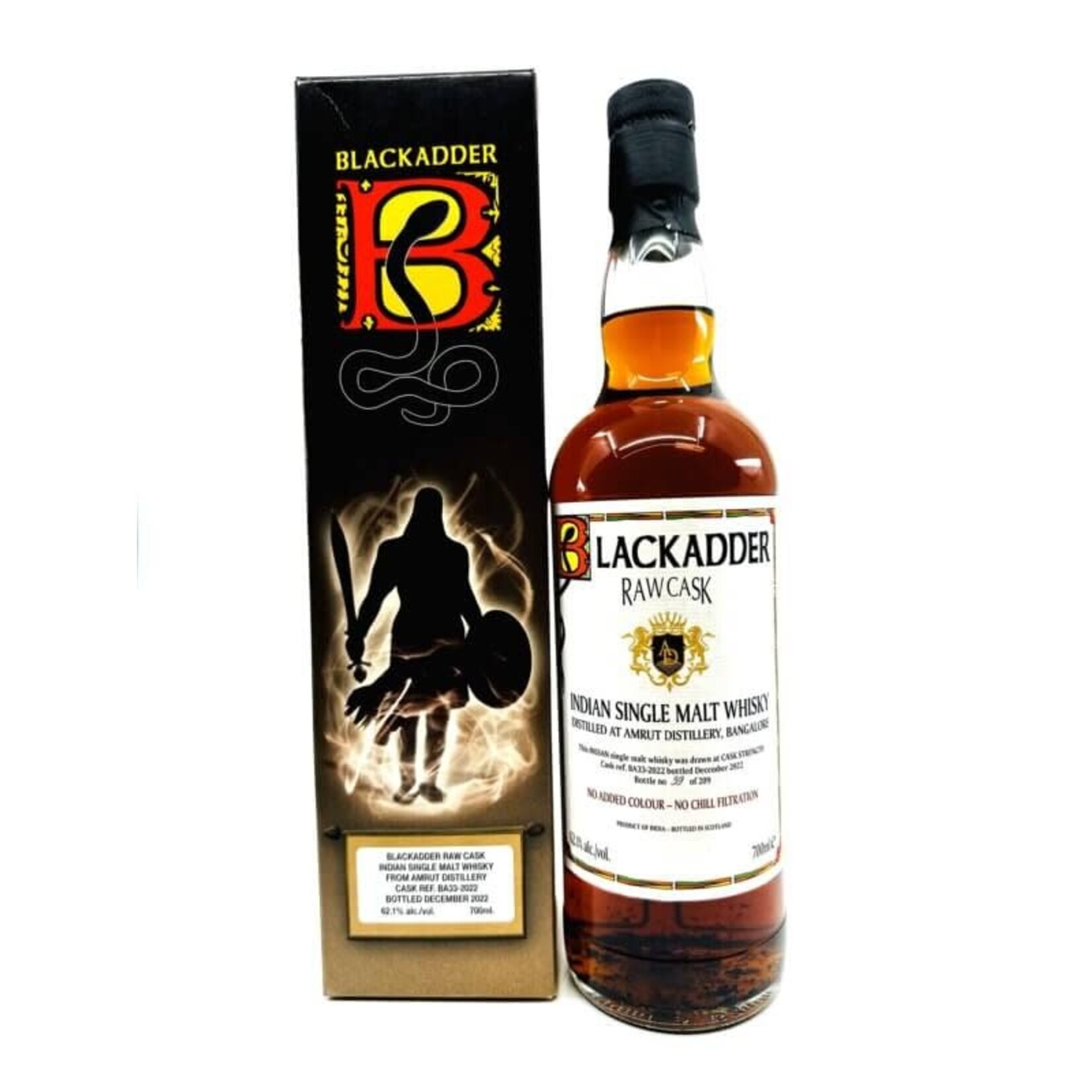 Blackadder Blackadder / Amrut Cask BA33-2022 Single Cask Single Malt Indian Whisky 62.1% abv / 700mL