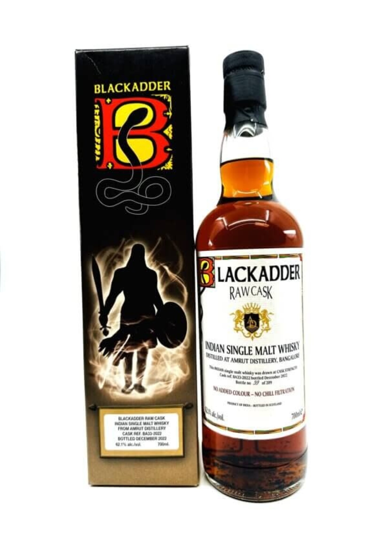 Blackadder Blackadder / Amrut Cask BA33-2022 Single Cask Single Malt Indian Whisky 62.1% abv / 700mL