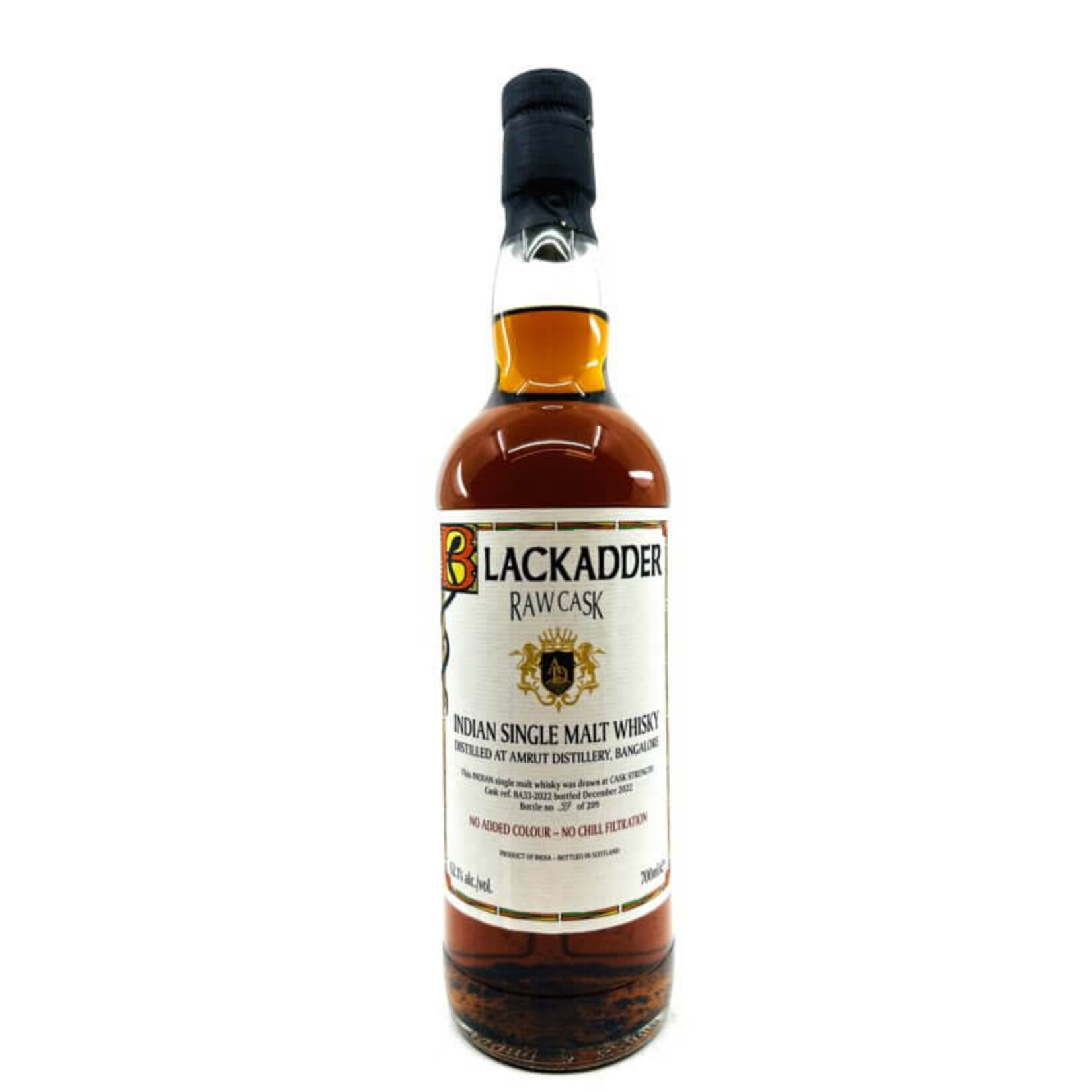 Blackadder Blackadder / Amrut Cask BA33-2022 Single Cask Single Malt Indian Whisky 62.1% abv / 700mL