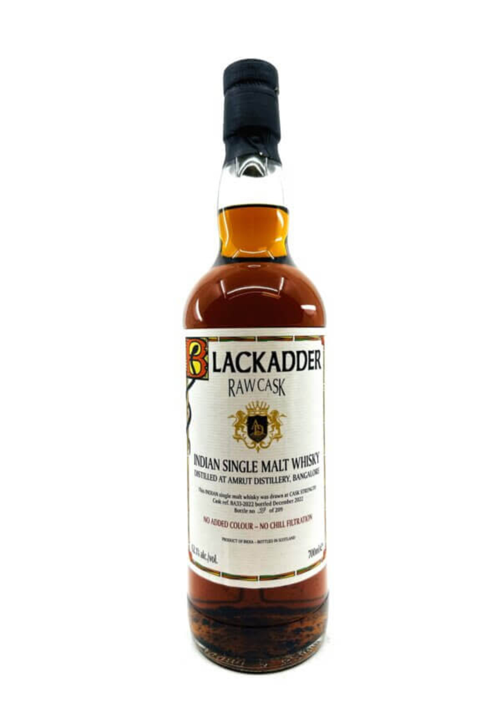 Blackadder Blackadder / Amrut Cask BA33-2022 Single Cask Single Malt Indian Whisky 62.1% abv / 700mL