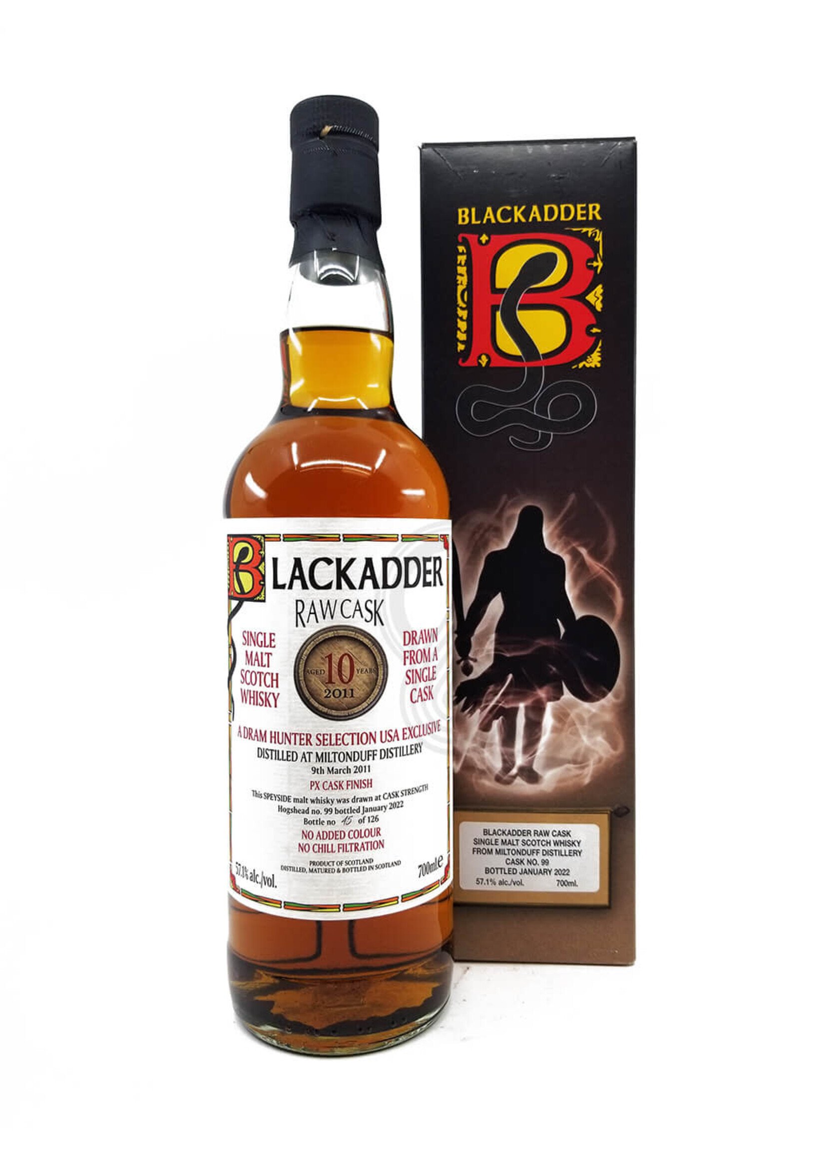 Blackadder Blackadder / Raw Cask Miltonduff 10 Year PX Sherry Finished Single Cask Single Malt Scotch Whisky 57.1% abv / 700mL