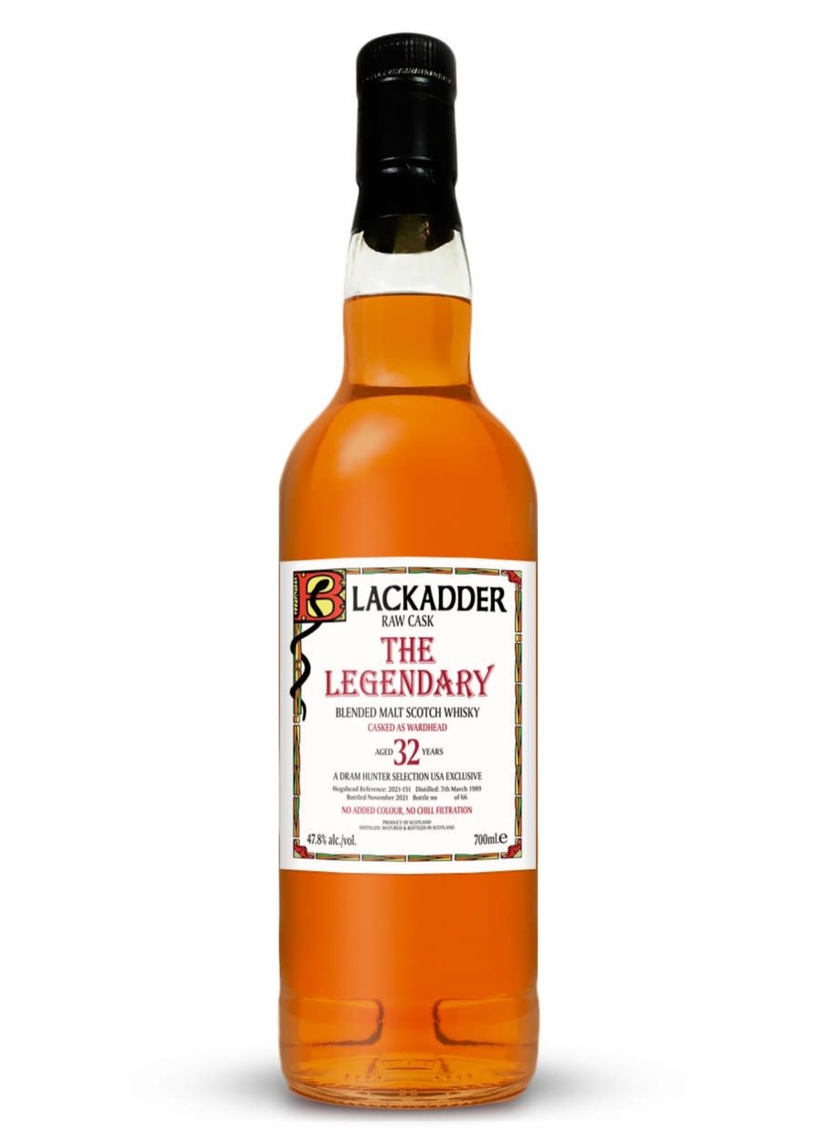 Blackadder Blackadder / The Legendary Raw Cask "Wardhead" (Teaspooned Glenfiddich) 32 Year Single Cask Blended Malt Scotch Whisky 47.8% abv / 700mL