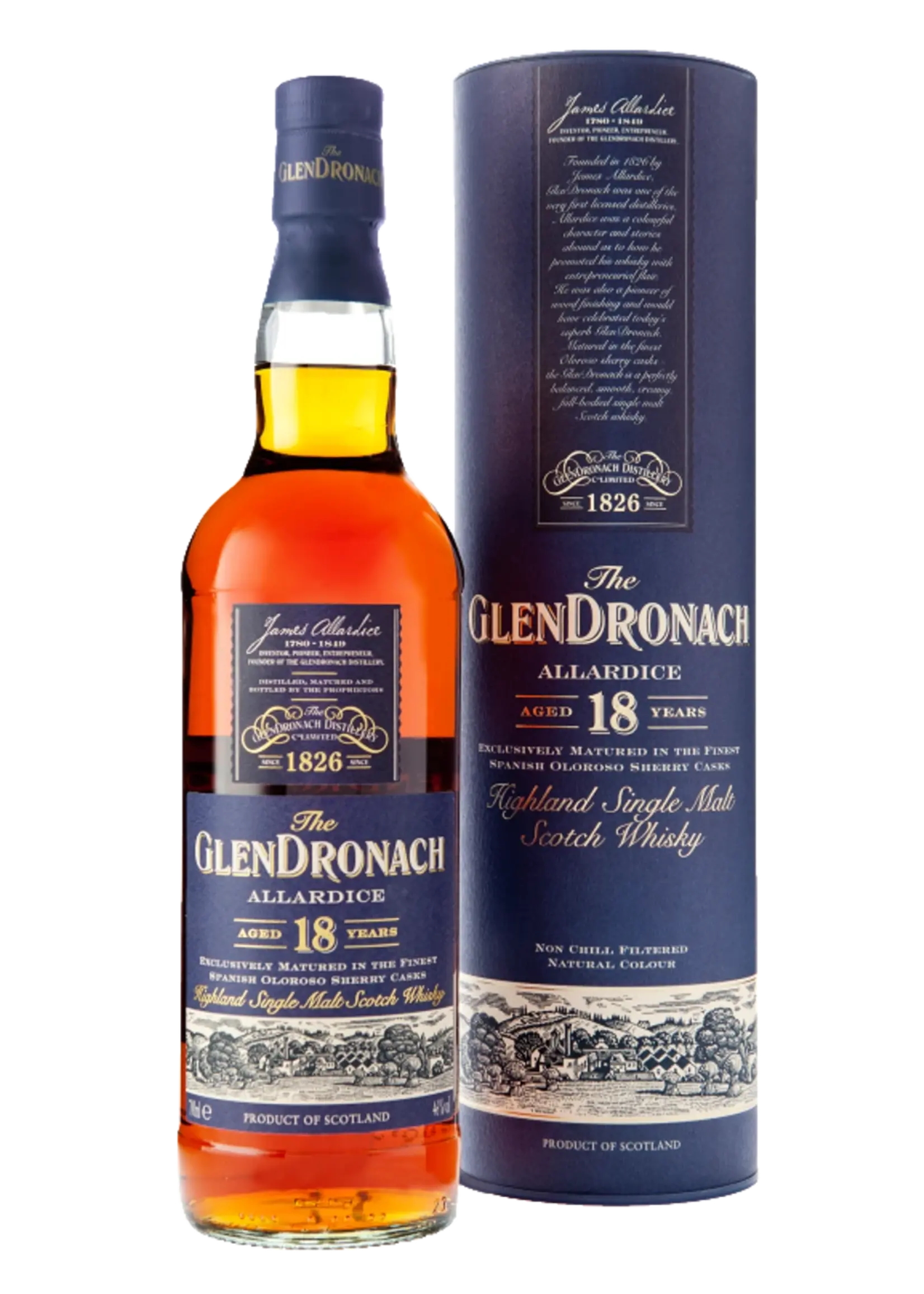 The Glendronach The GlenDronach / 18 Years Old Sherry Cask Matured Highland Single Malt Scotch Whisky 92 Proof / 700mL