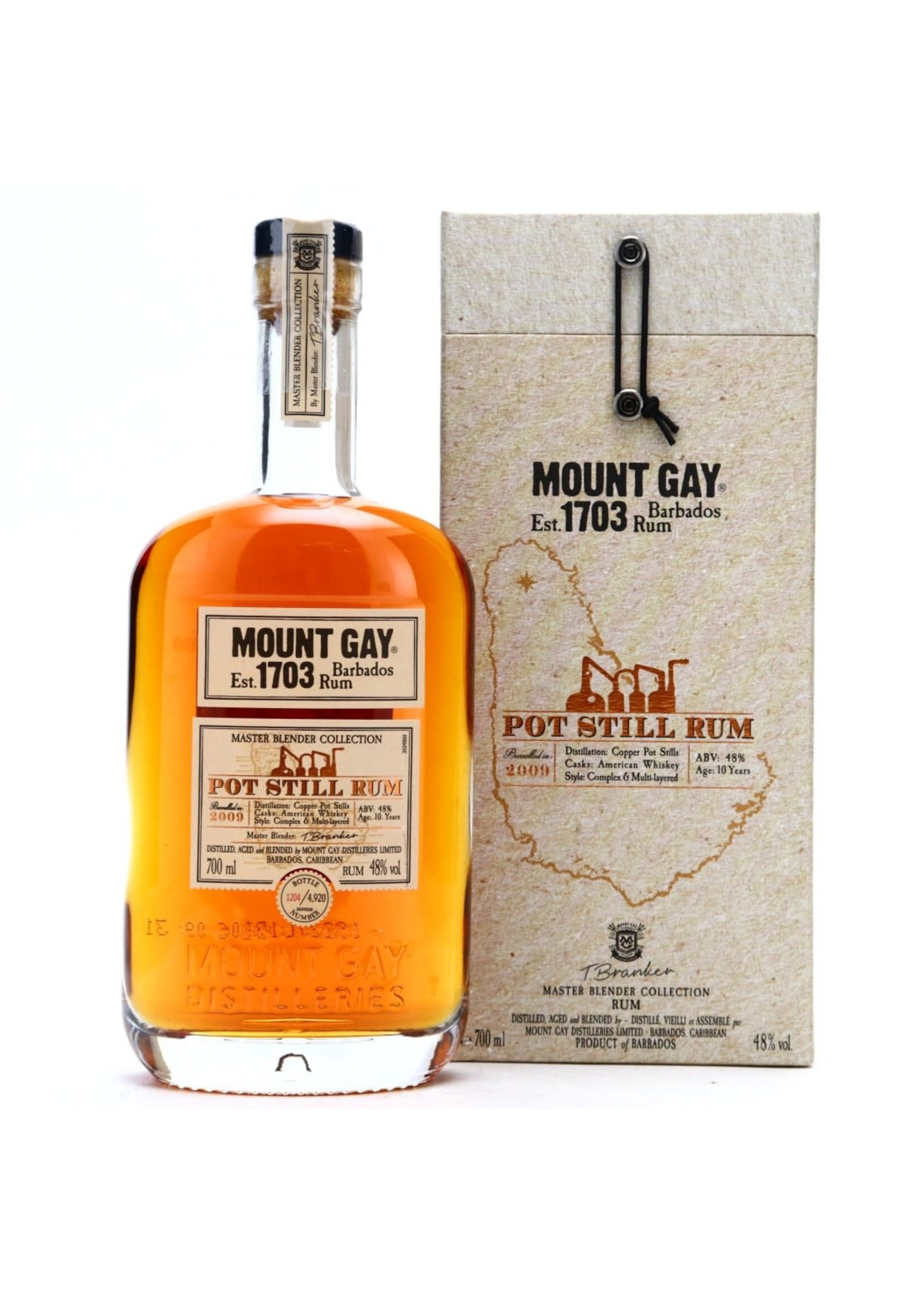 Mount Gay Mount Gay / Master Blender Collection 10 Year Pot still Barbados Rum 48% abv / 750mL