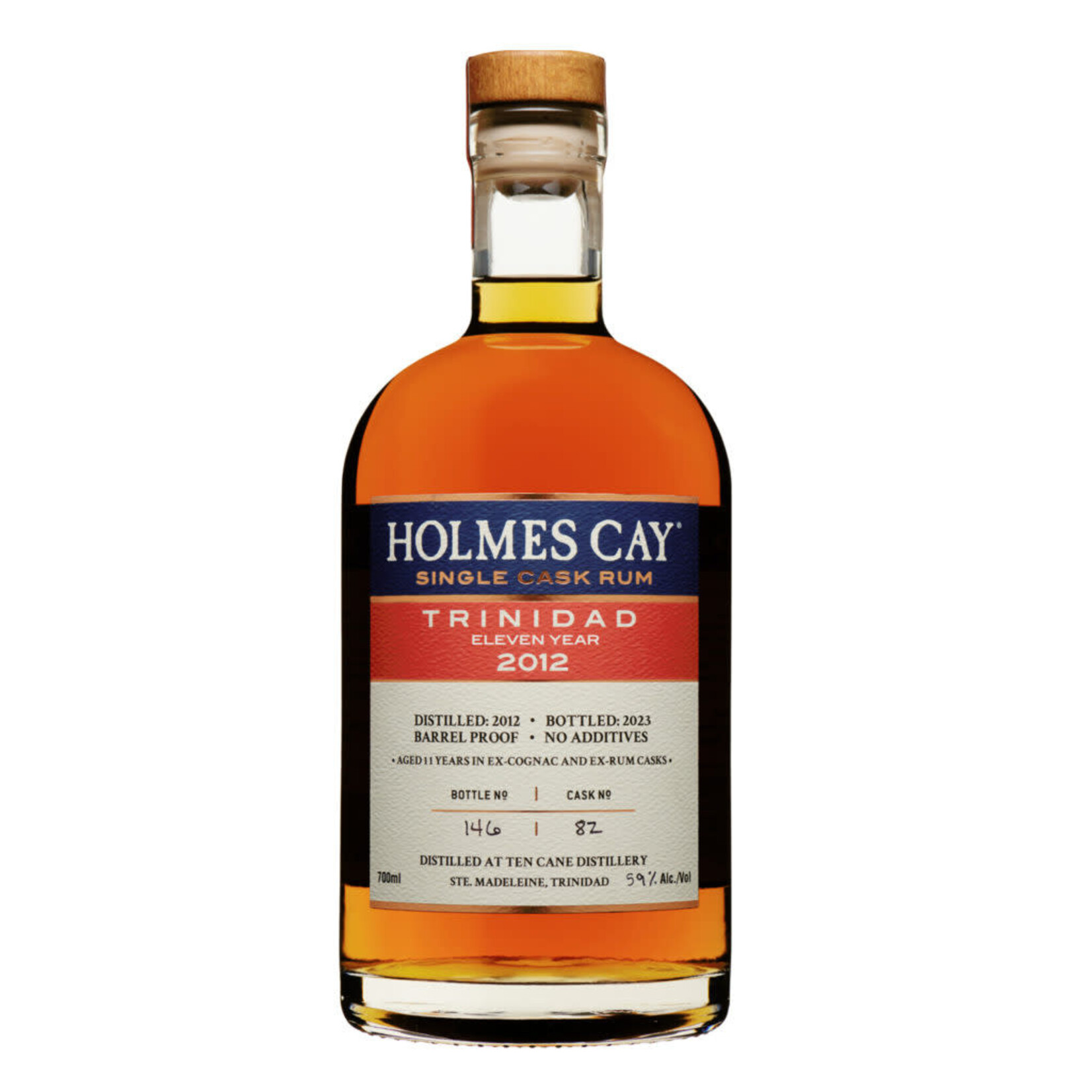 Holmes Cay Holmes Cay / Ten Cane Trinidad 11 Year 2012 Single Cask Rum Cask Strength 59% abv / 750mL