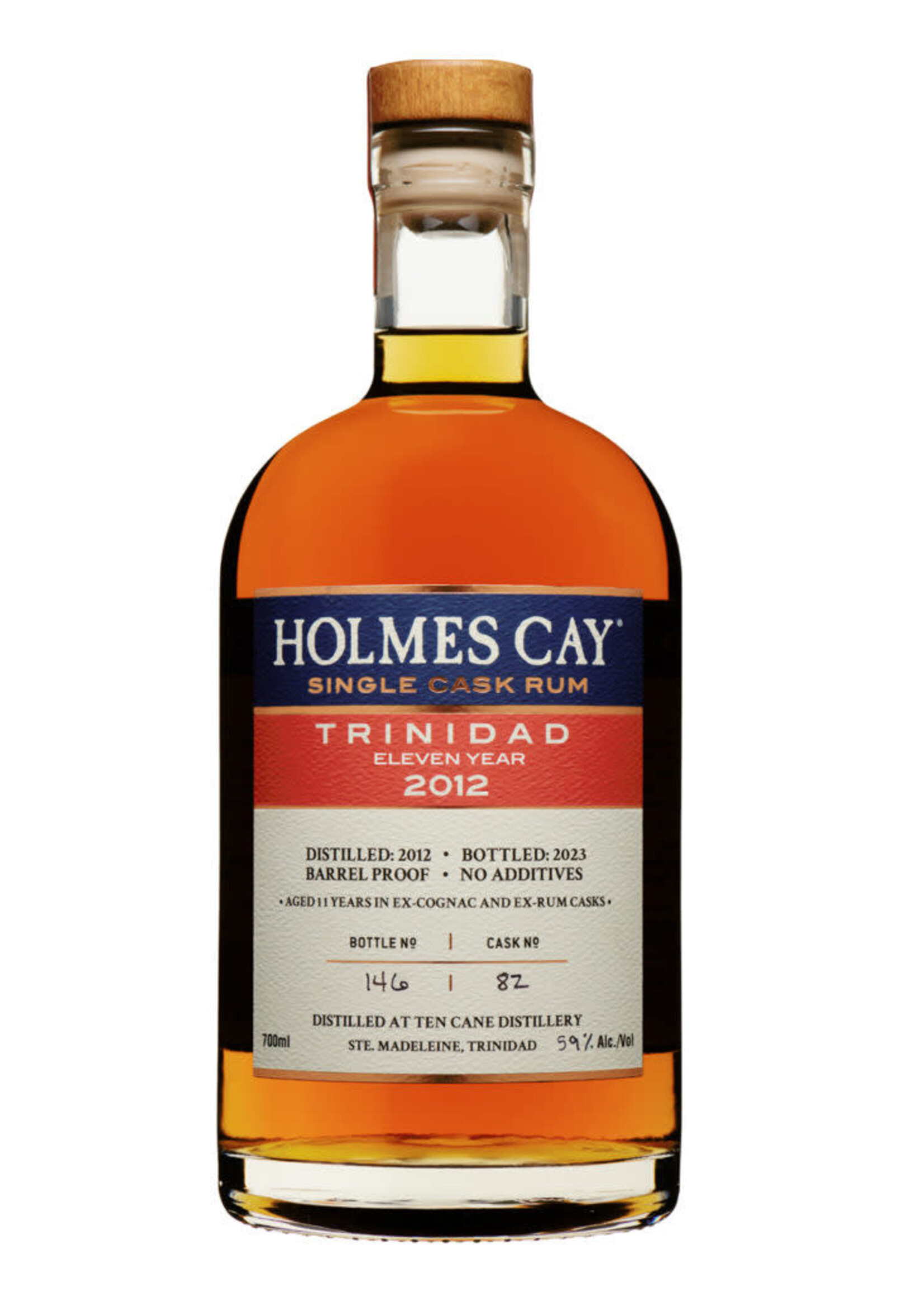 Holmes Cay Holmes Cay / Ten Cane Trinidad 11 Year 2012 Single Cask Rum Cask Strength 59% abv / 750mL
