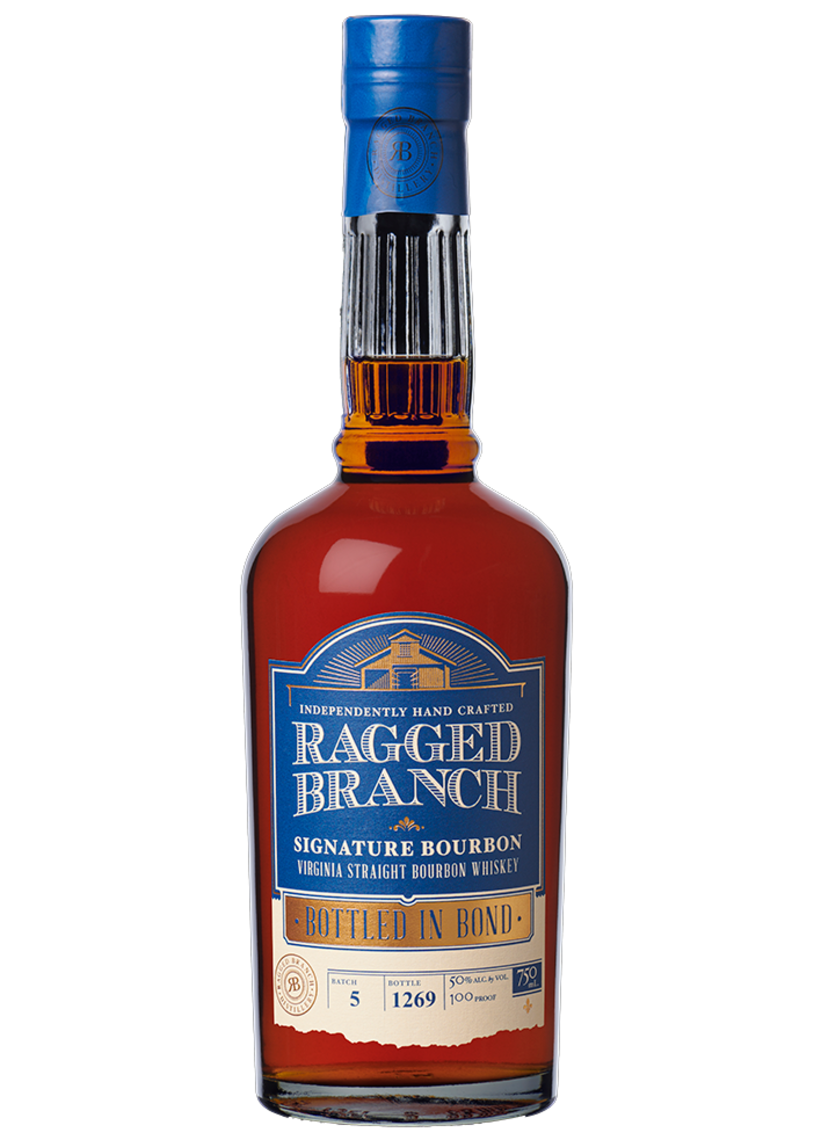 Ragged Branch Ragged Branch / Double Oaked Signature Bourbon Bottled In Bond Virginia Straight Bourbon Whiskey 100 Proof / 750mL