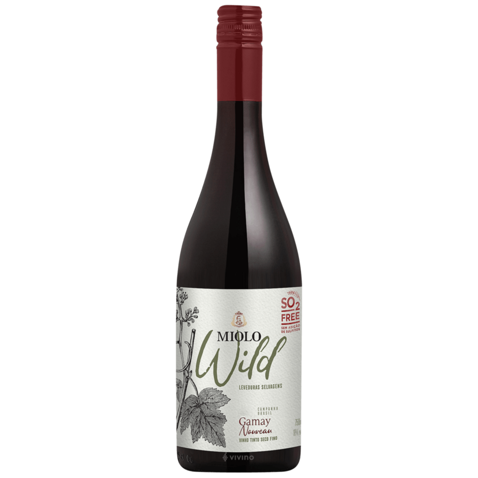 Miolo Miolo / Gamay Wild Leveduras Selvagens Nouveau Vinho Fino Tinto Seco Campanha Meridional / 750mL