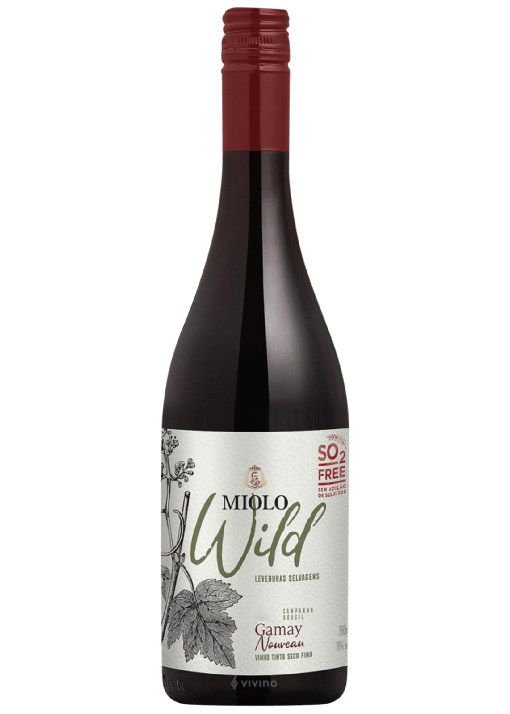 Miolo Miolo / Gamay Wild Leveduras Selvagens Nouveau Vinho Fino Tinto Seco Campanha Meridional 2023 / 750mL